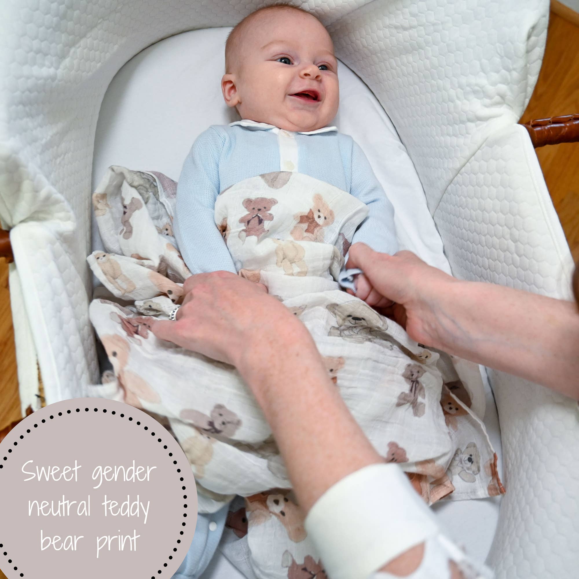 Bear Hugs Baby Swaddle Blanket