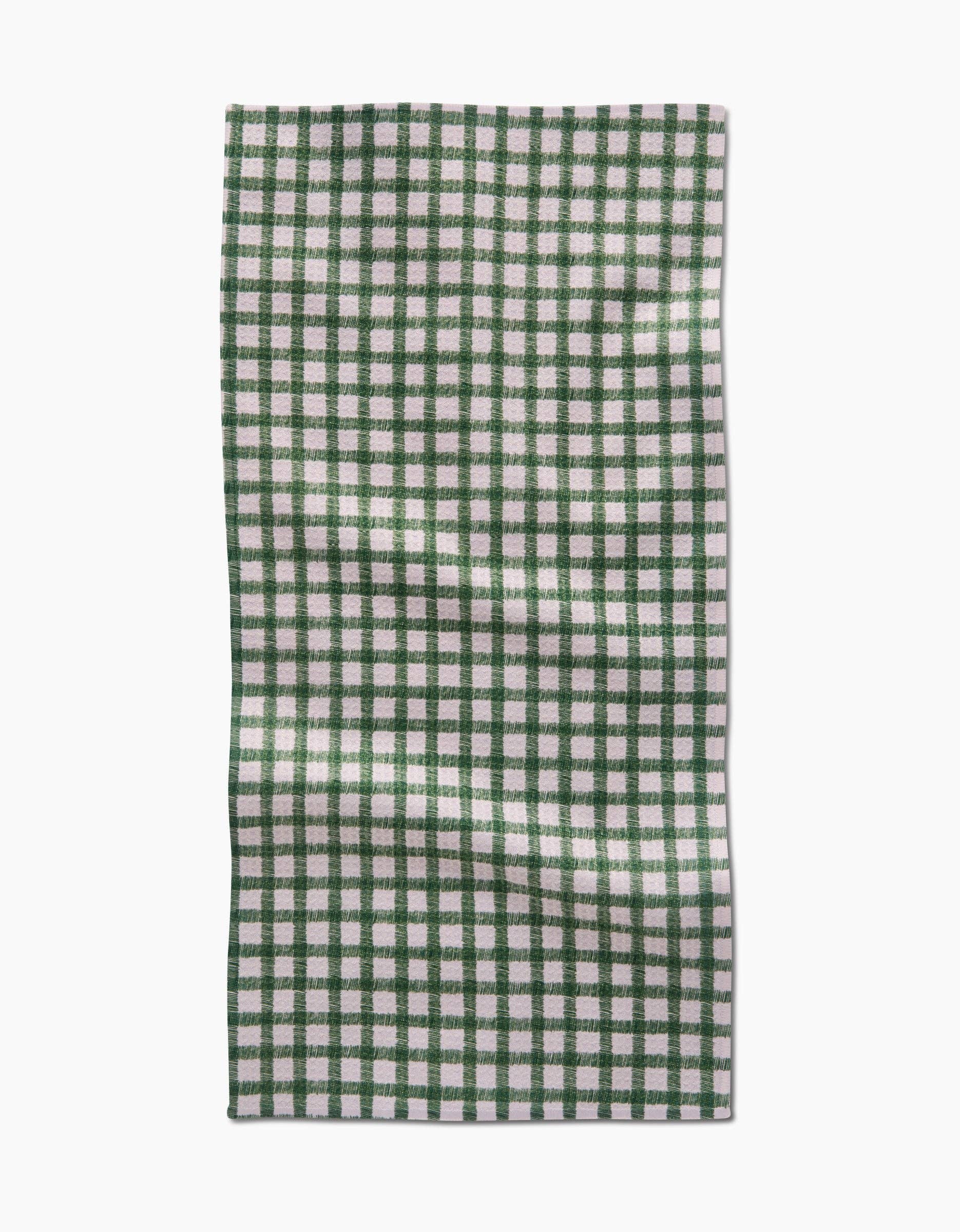 Fireside Plaid Green Tea Towel