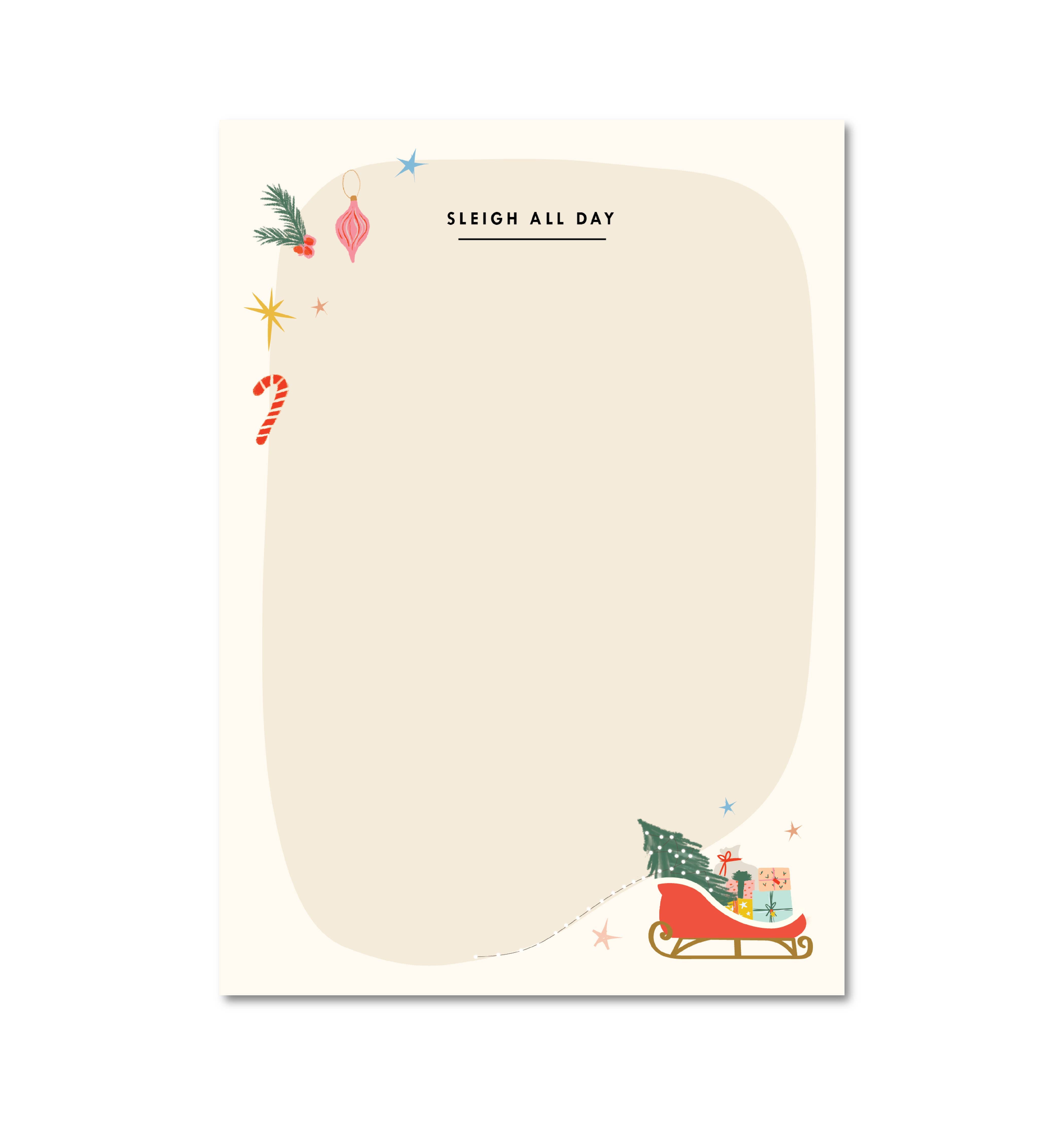 Sleigh All Day Christmas Notepad