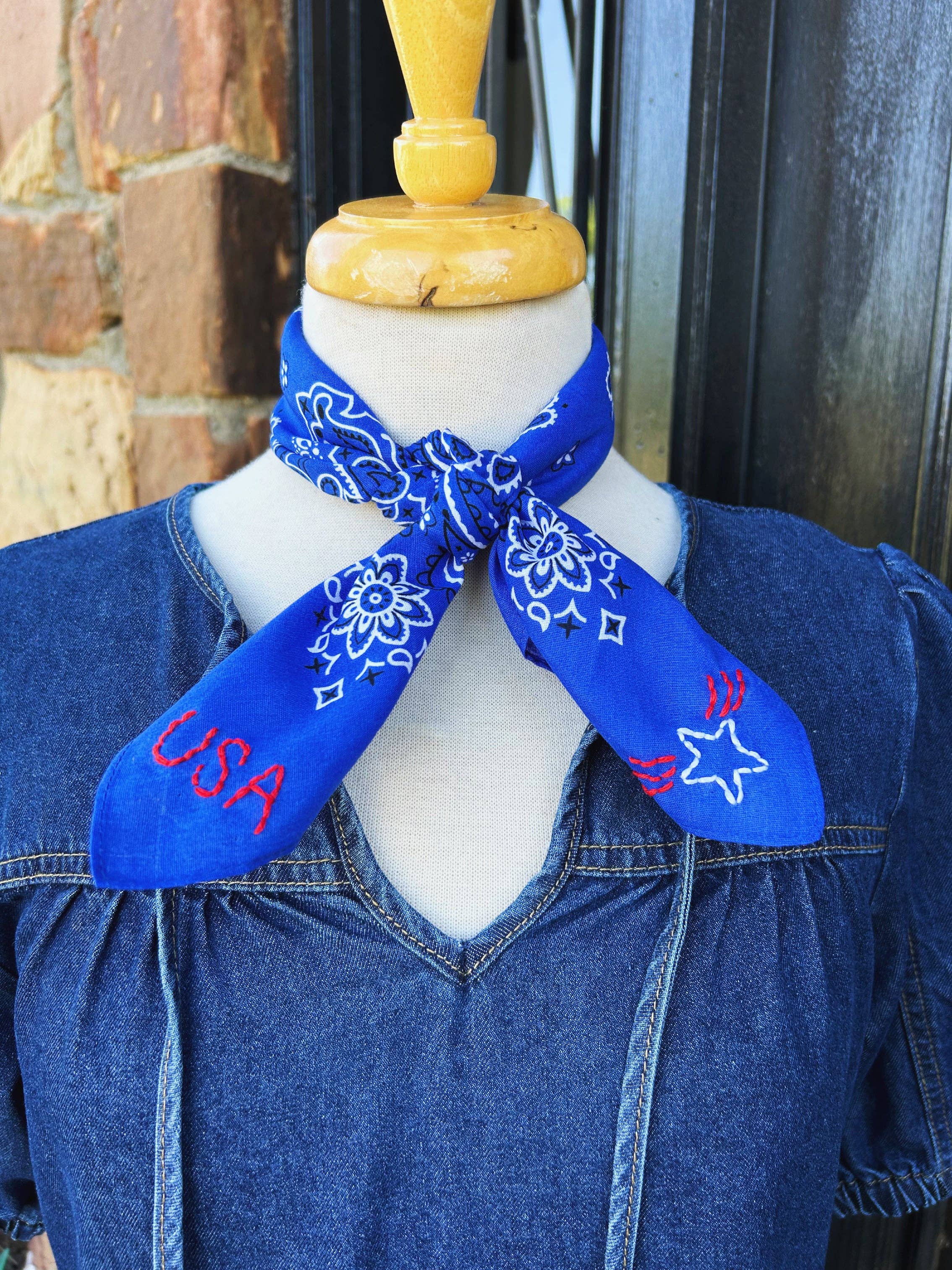 USA Embroidered Bandana