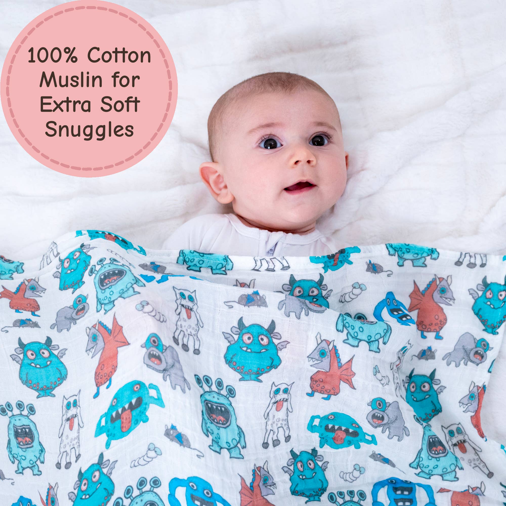 Monster Mash Muslin Swaddle