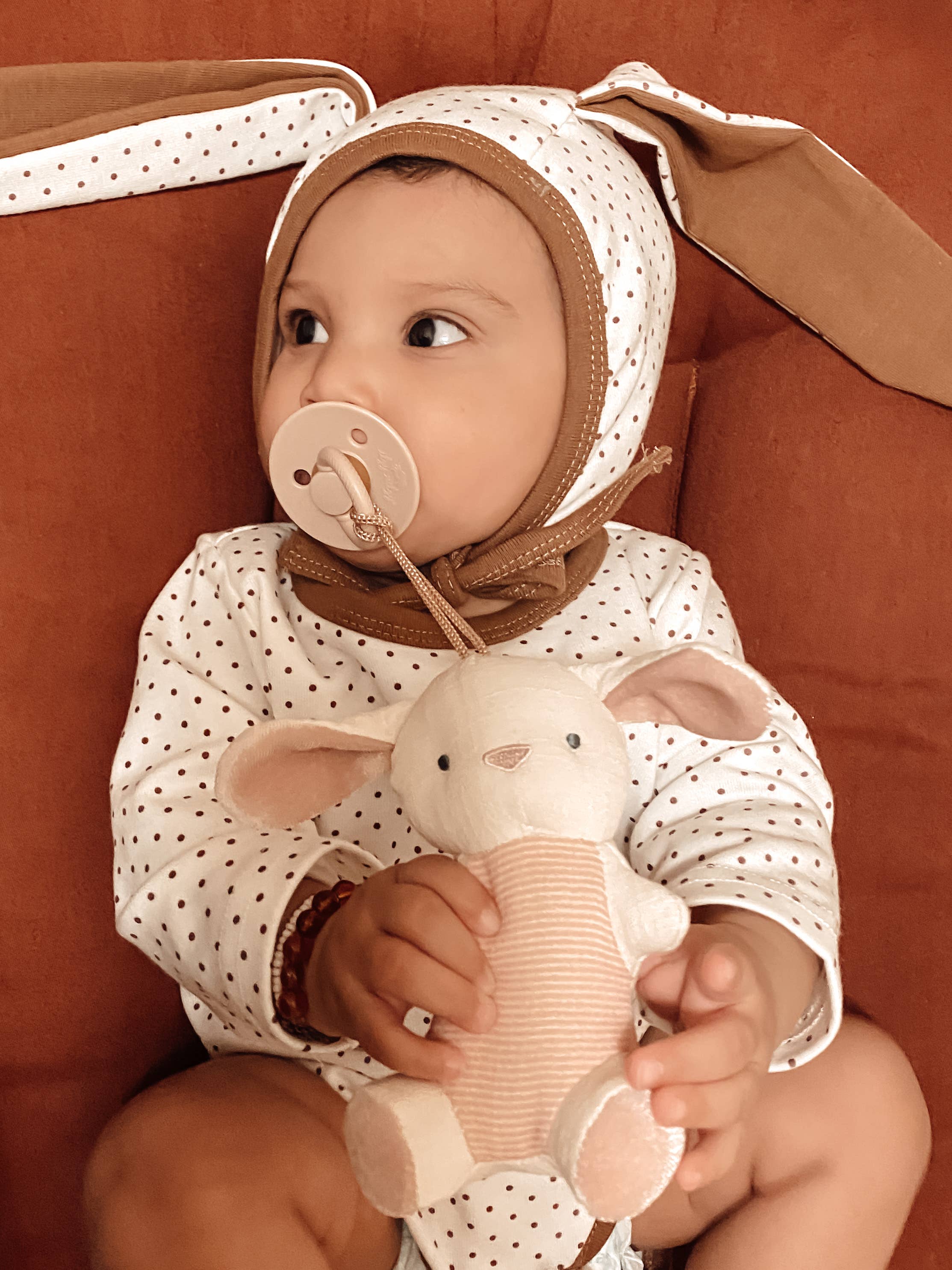 Bitzy Pal Natural Rubber Pacifier & Plush: Cow