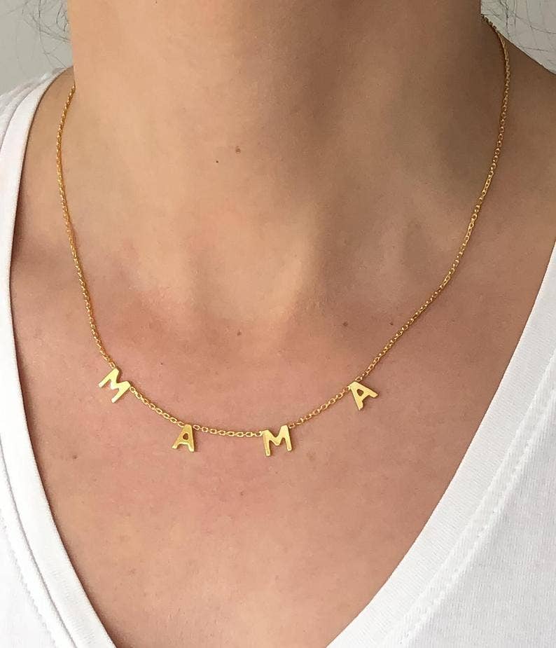 Mama Gold Letter Necklace