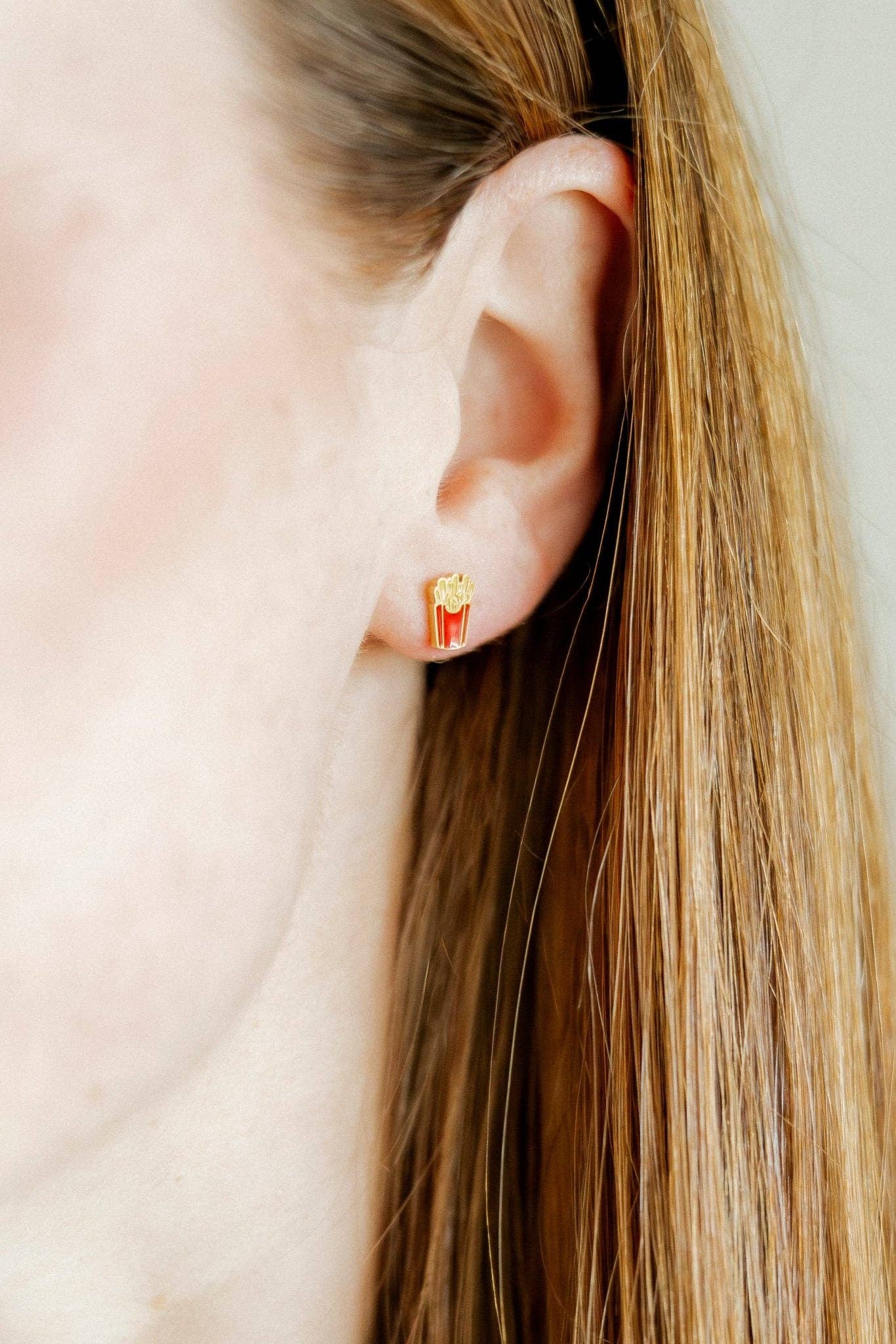 French Fries Screwback Stud Earrings