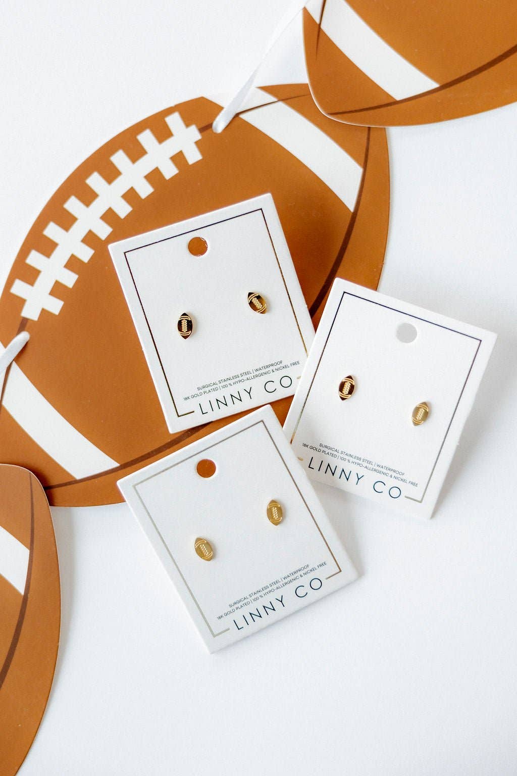 Screwback Stud Earrings - Football