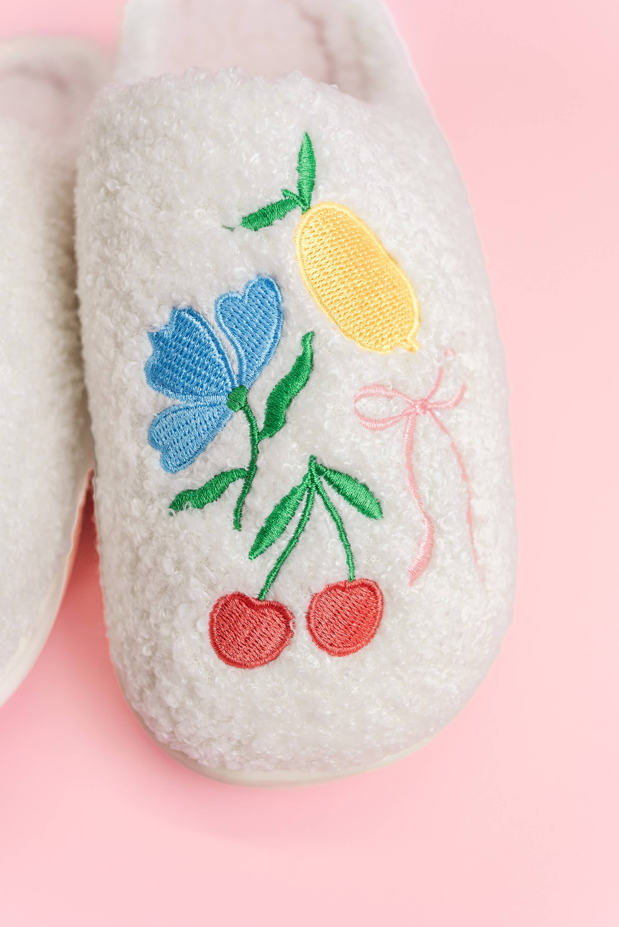 Fruit Cocktail Embroidered Lounge Slippers