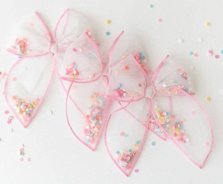 Confetti Pop Mesh Shaker Bow