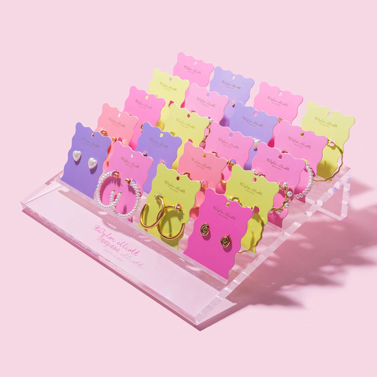 Hallie Gold-Plated w/ Colorful Gems Huggie Earrings