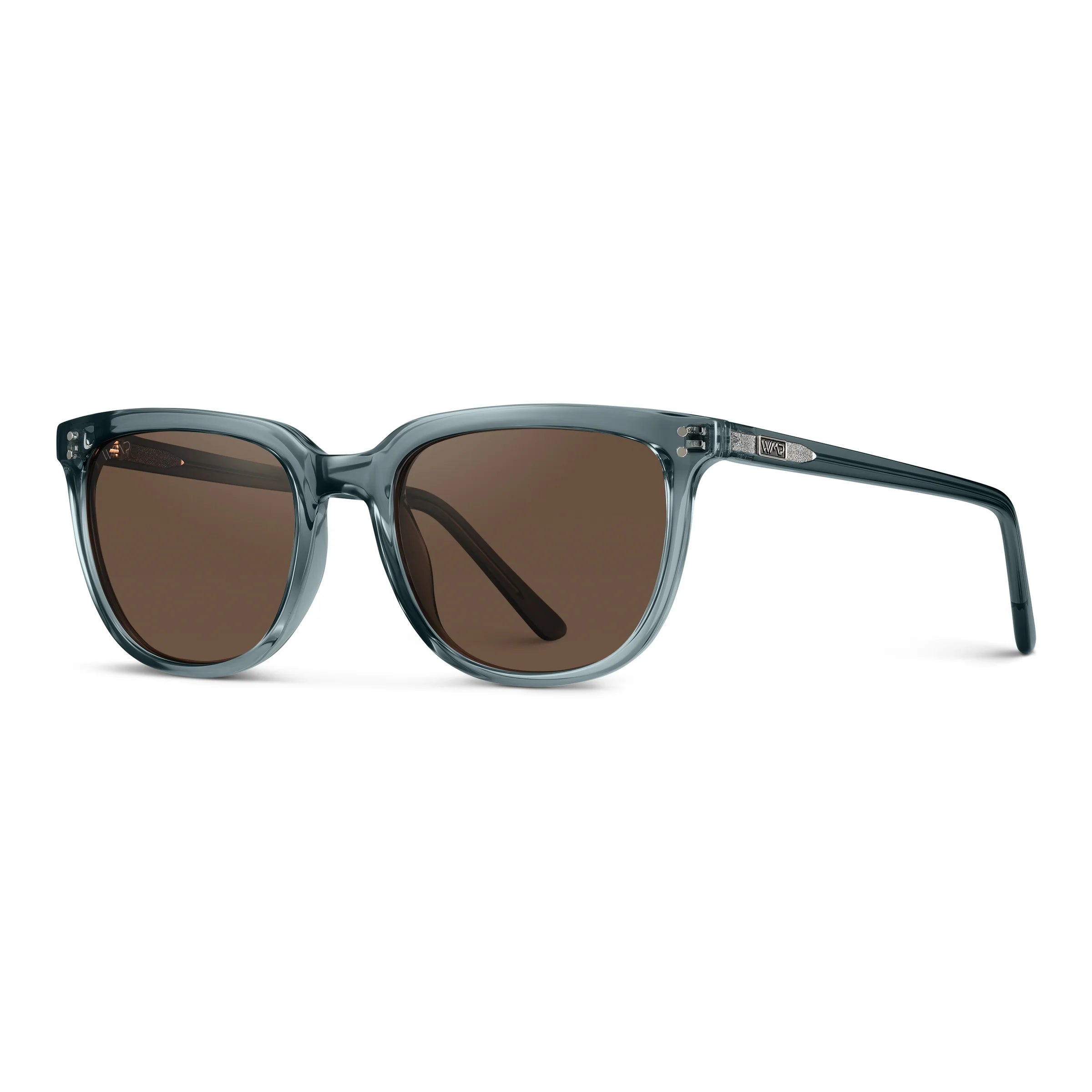 Abner Sunglasses in Crystal Stone Blue/Brown