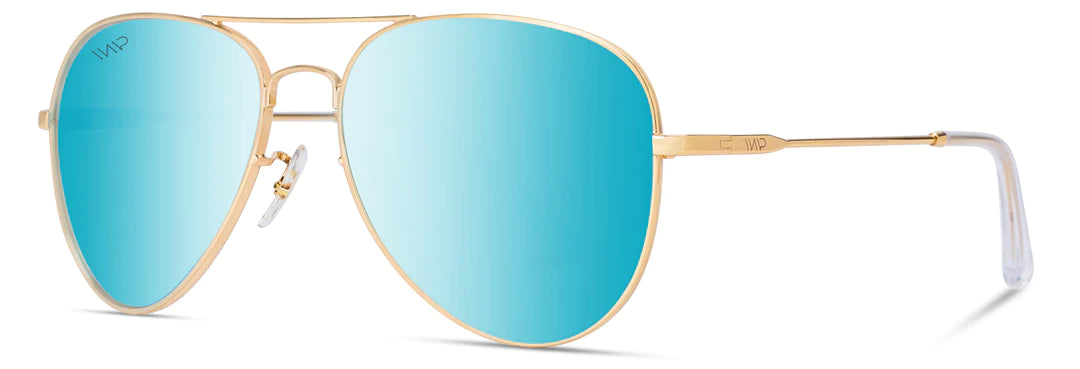 Ellis Sunglasses in Gold/Blue