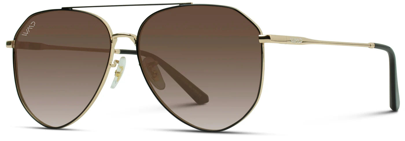 Ramsey Sunglasses in Gold-Black/Gradient Brown
