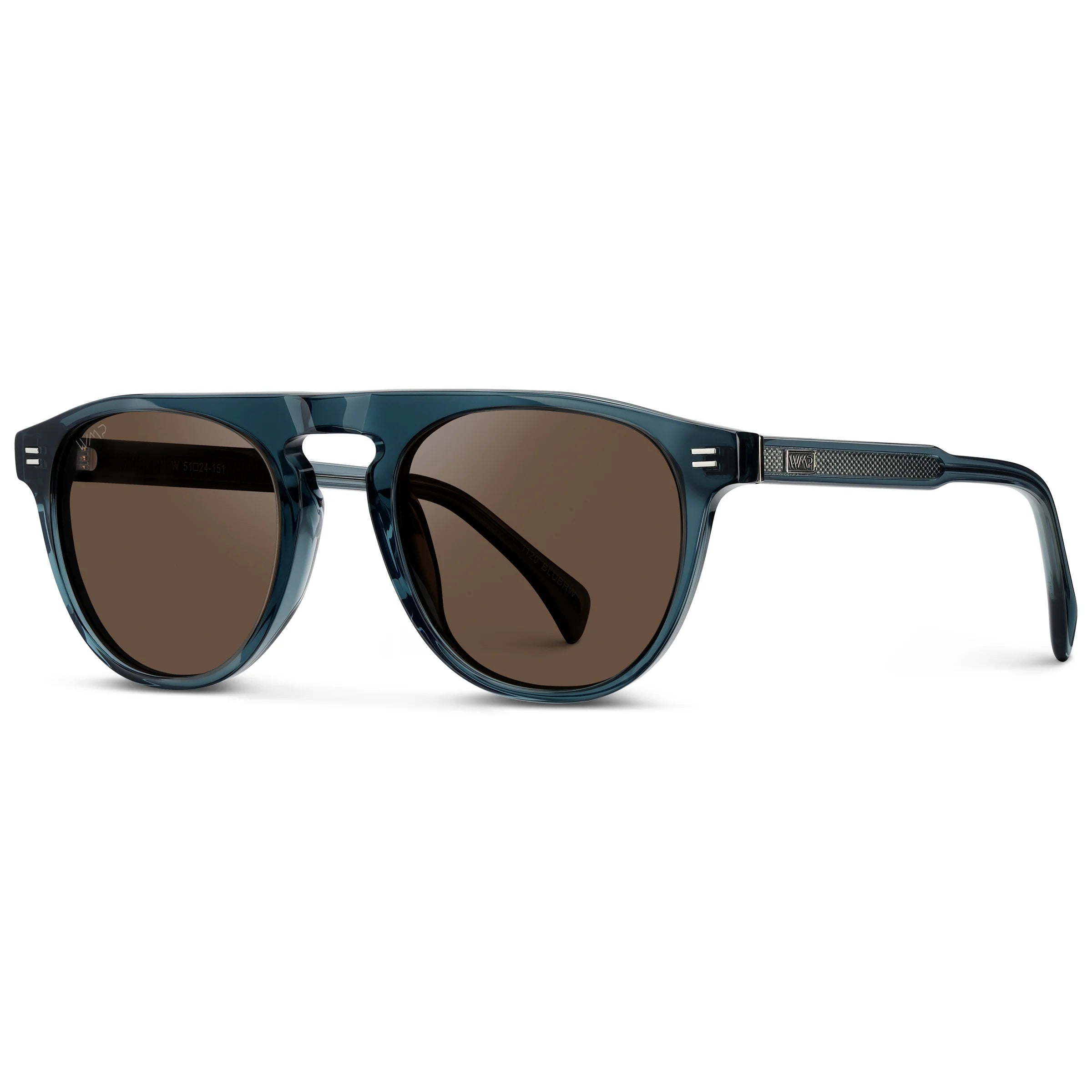 Axel Sunglasses in Crystal Steel Blue/Brown