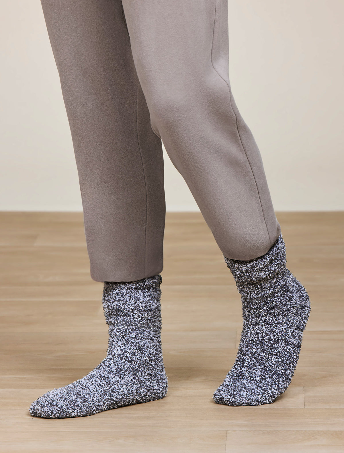CozyChic® Heathered Socks - Slate Blue/White