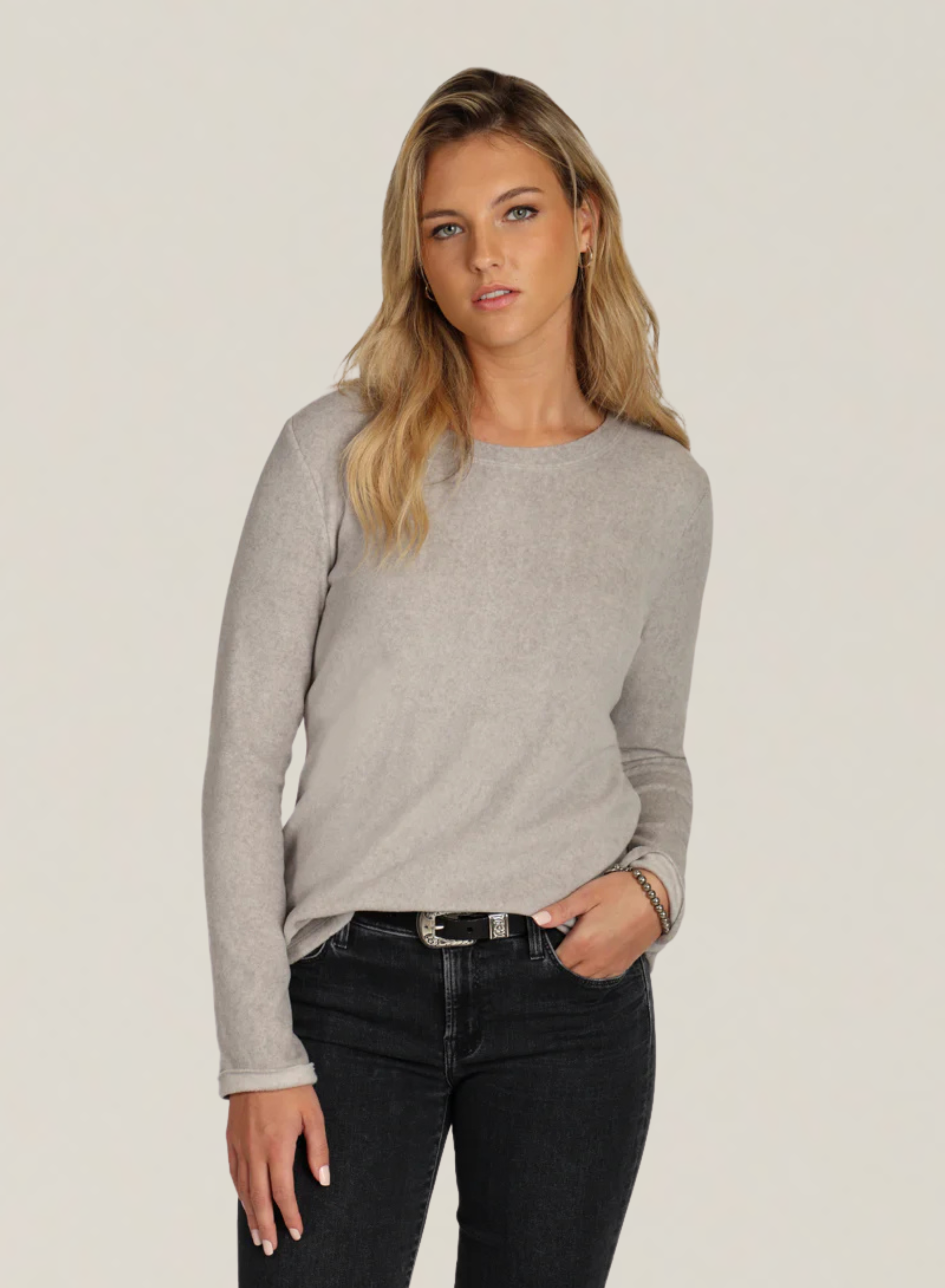 Cloud Fleece Crew in Soft White