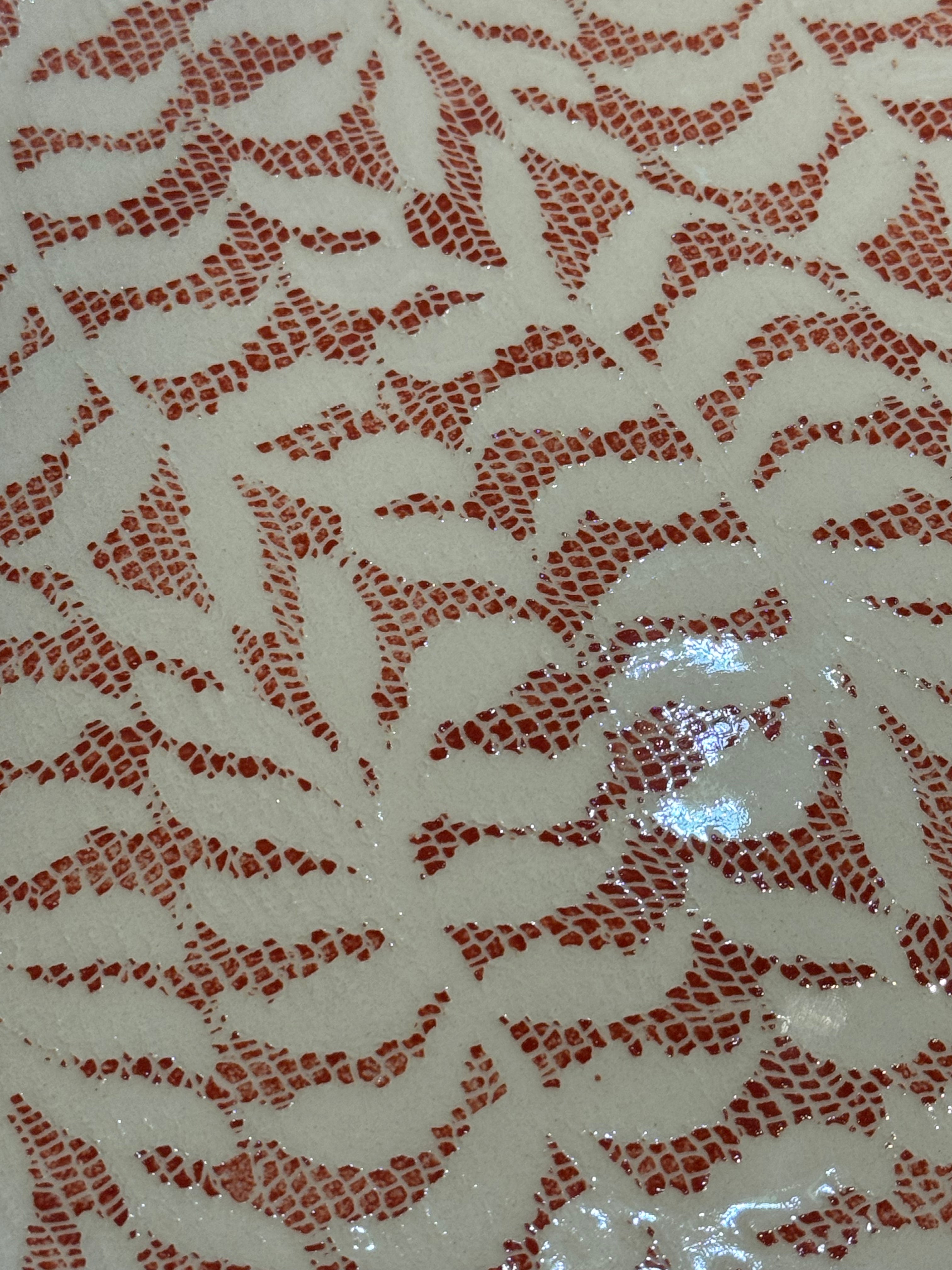 Fern Poppy 13" Square Tray