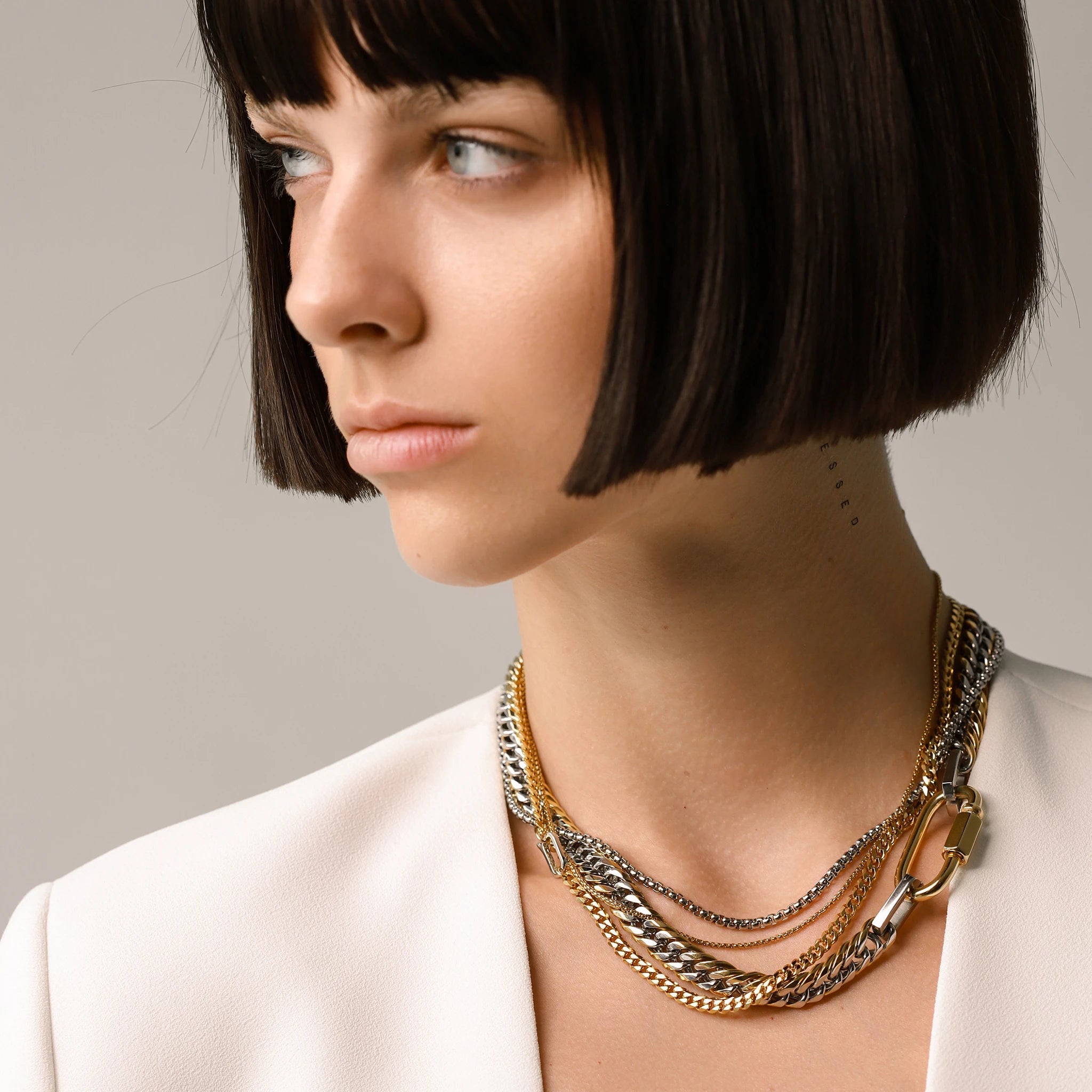 Carabiner Layered Necklace Set