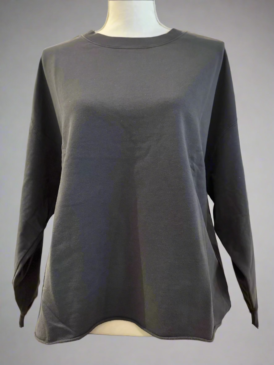 Dark Grey Cali Fleece Anna Crew