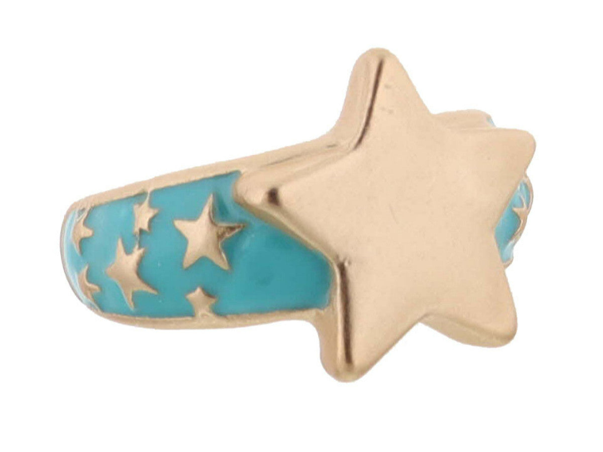 Kids Gold and Turquoise Star Ring