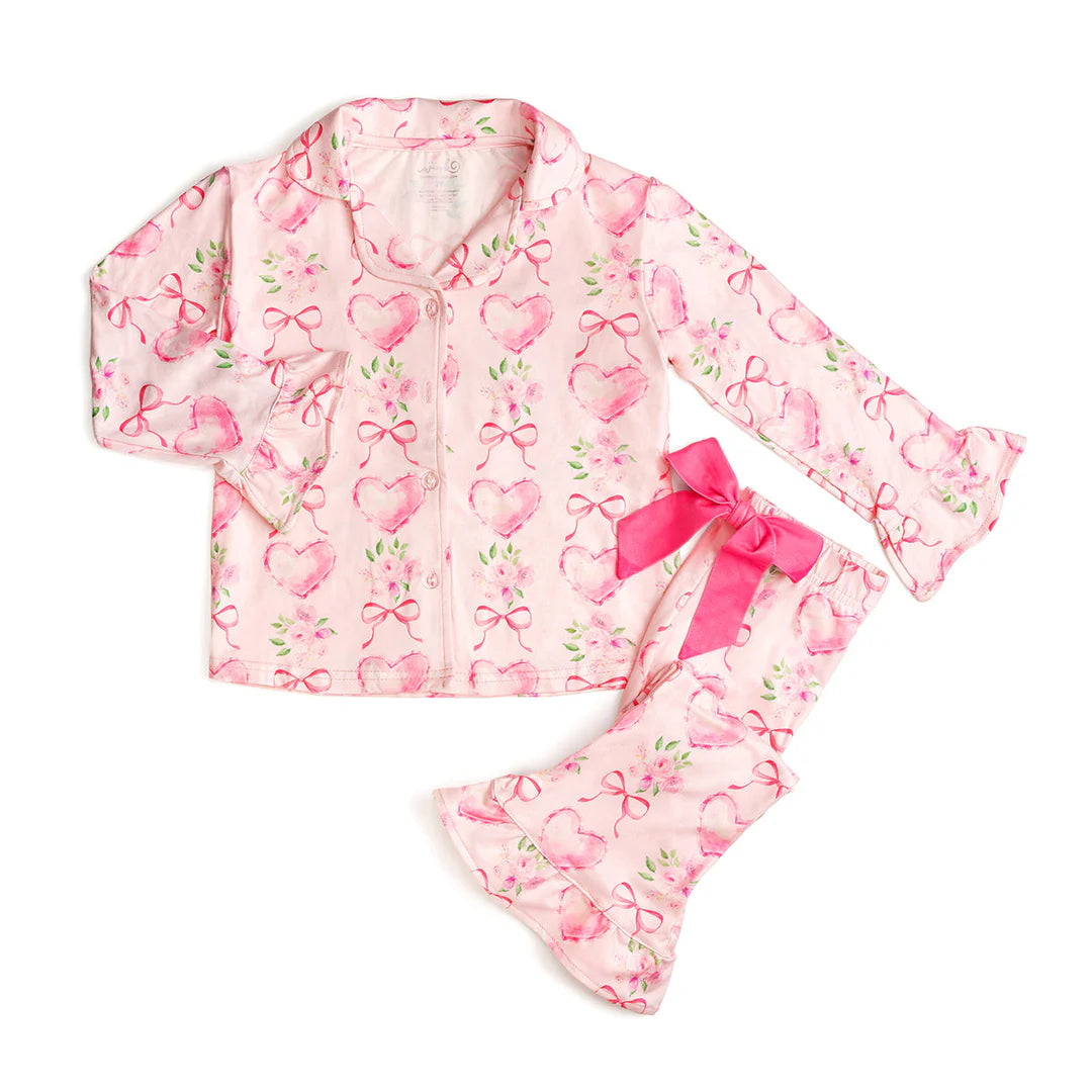 Heart Floral Trellis Pajama Set