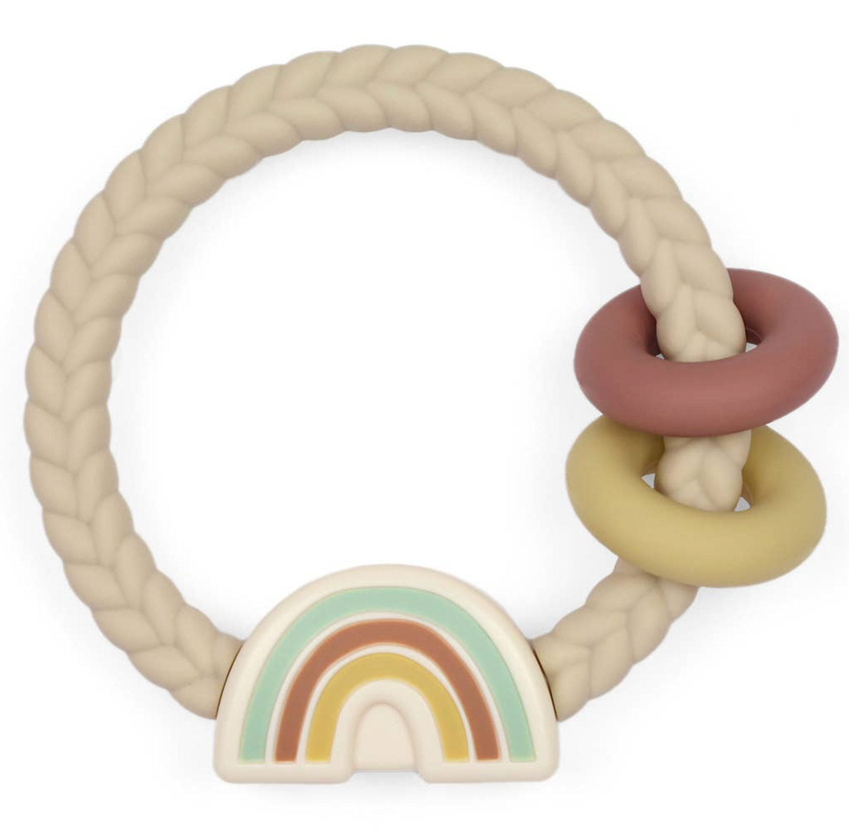 Neutral Rainbow Ritzy Rattle™ Silicone Teether Rattles