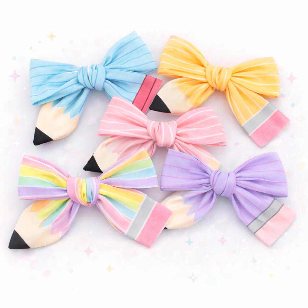 Blue Doodles and Dreams Hair Bow