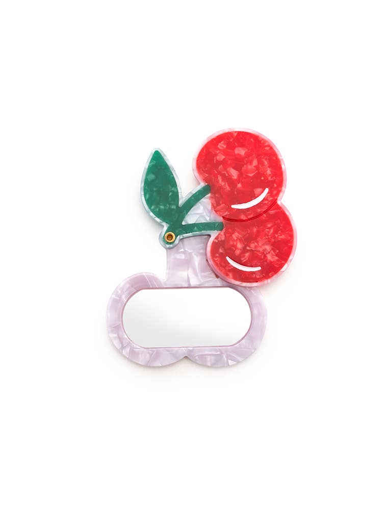 Cherries Folding Compact Mirror