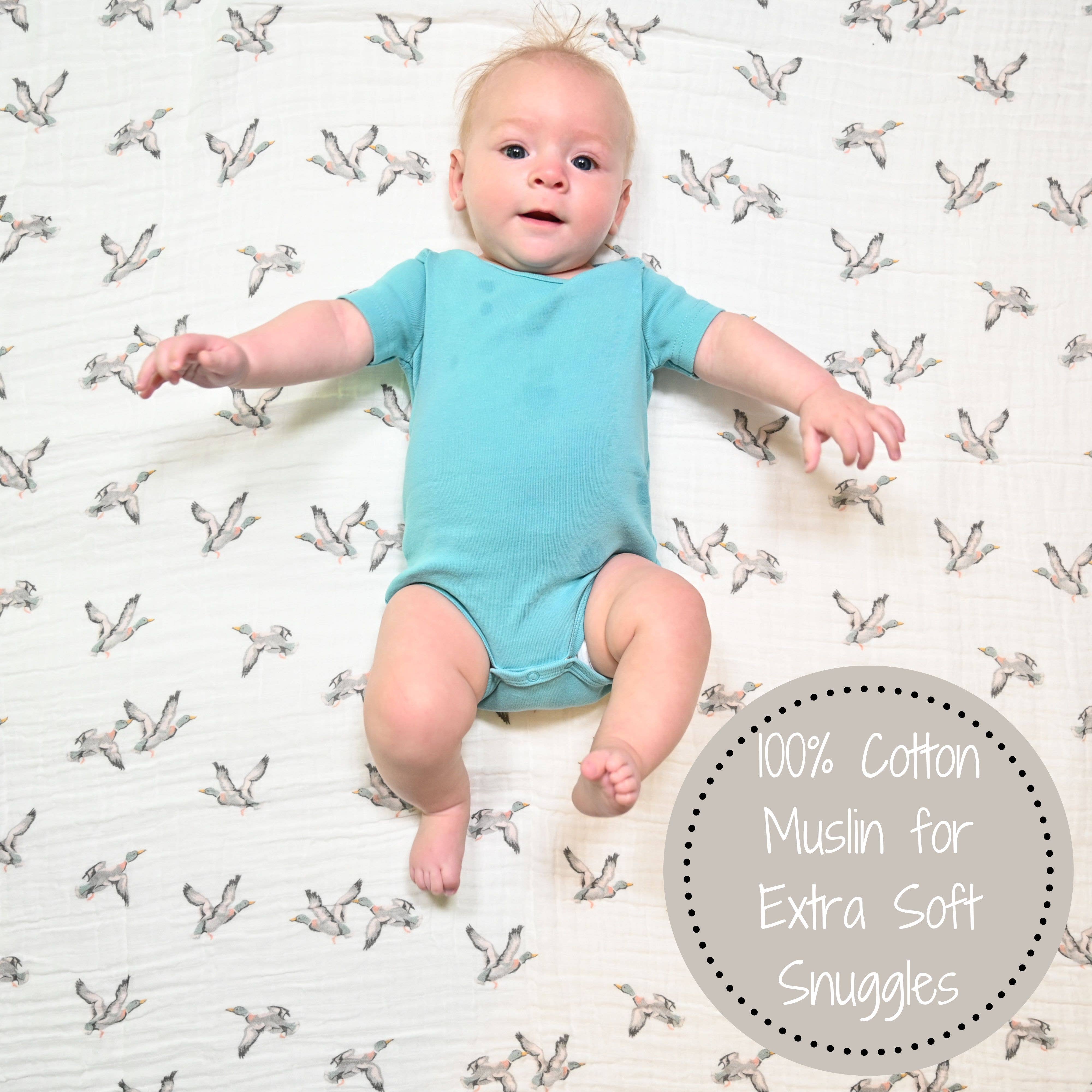 Quackin Up Mallard Duck Muslin Swaddle Blanket