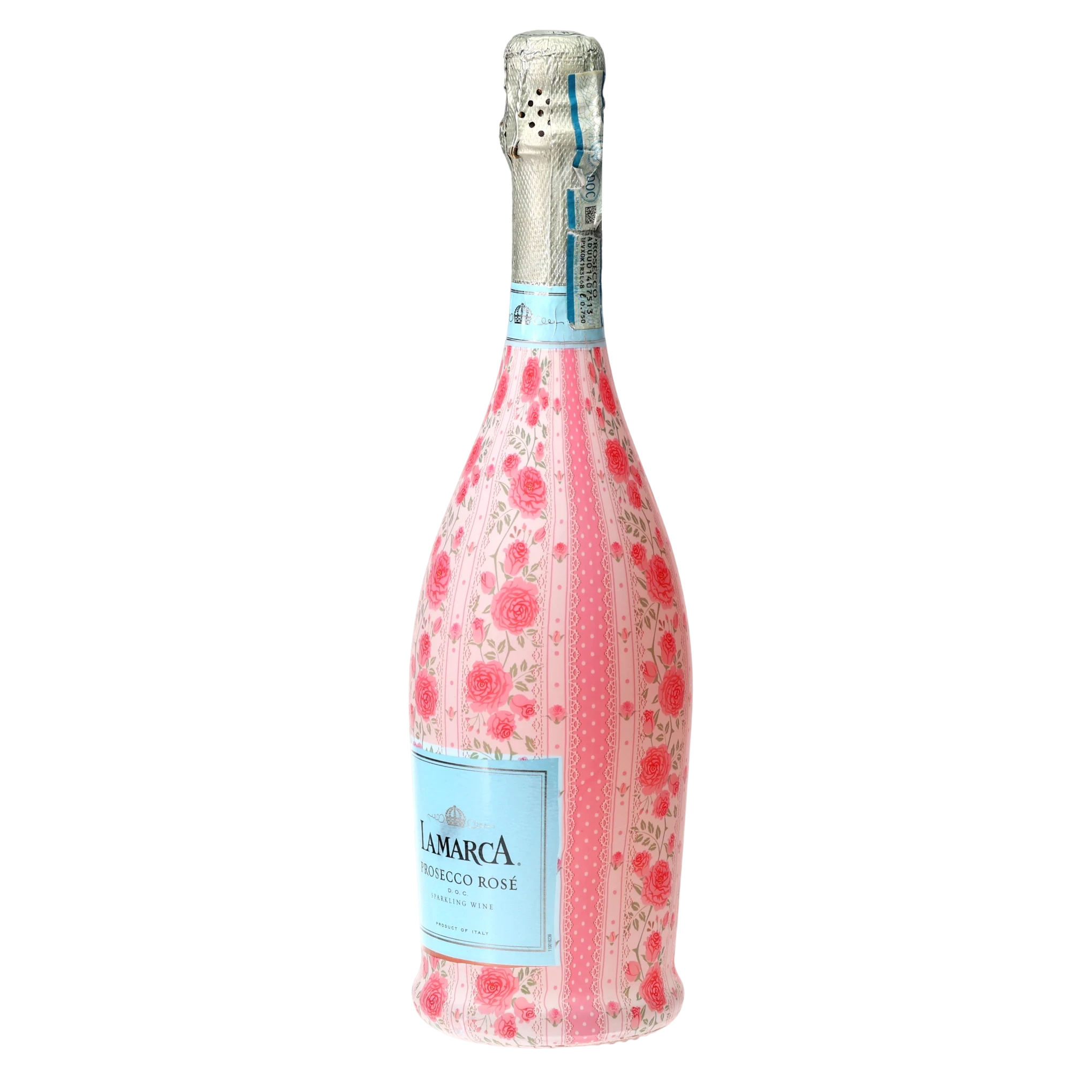 Pink Chateau Rose Stripe Prosecco Bottle Wrap