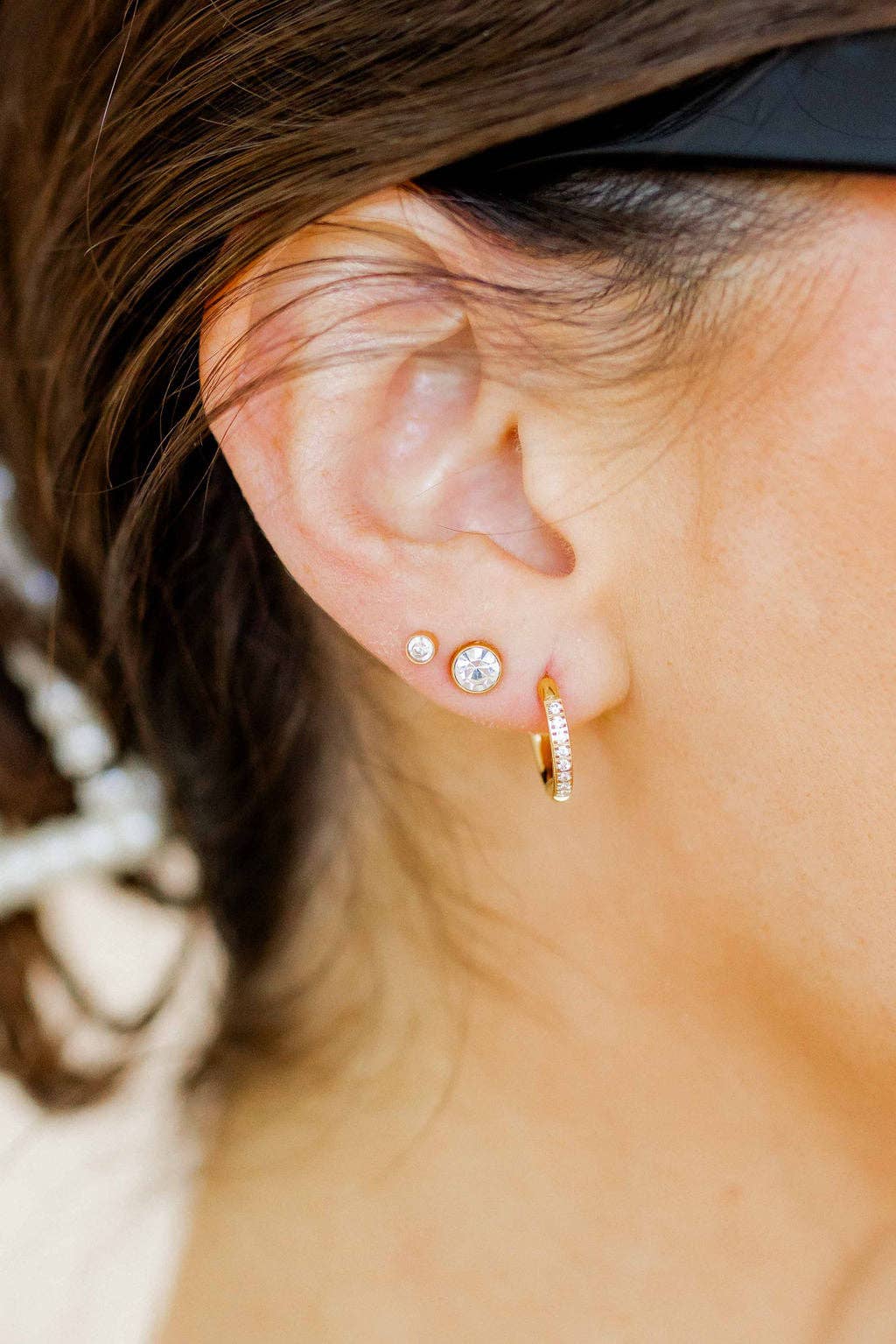 Scarlett 12mm Gold CZ Huggie Hoops