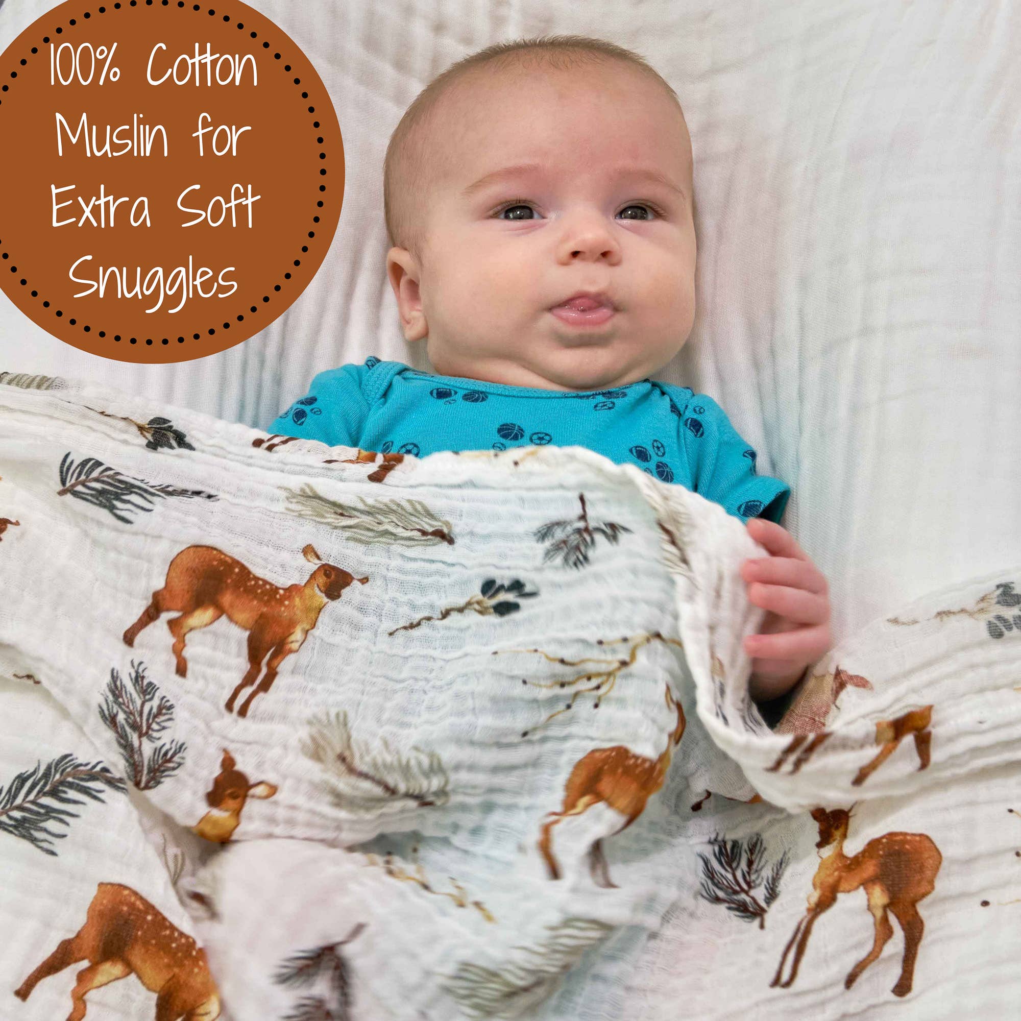 Oh Deer Muslin Swaddle Blanket