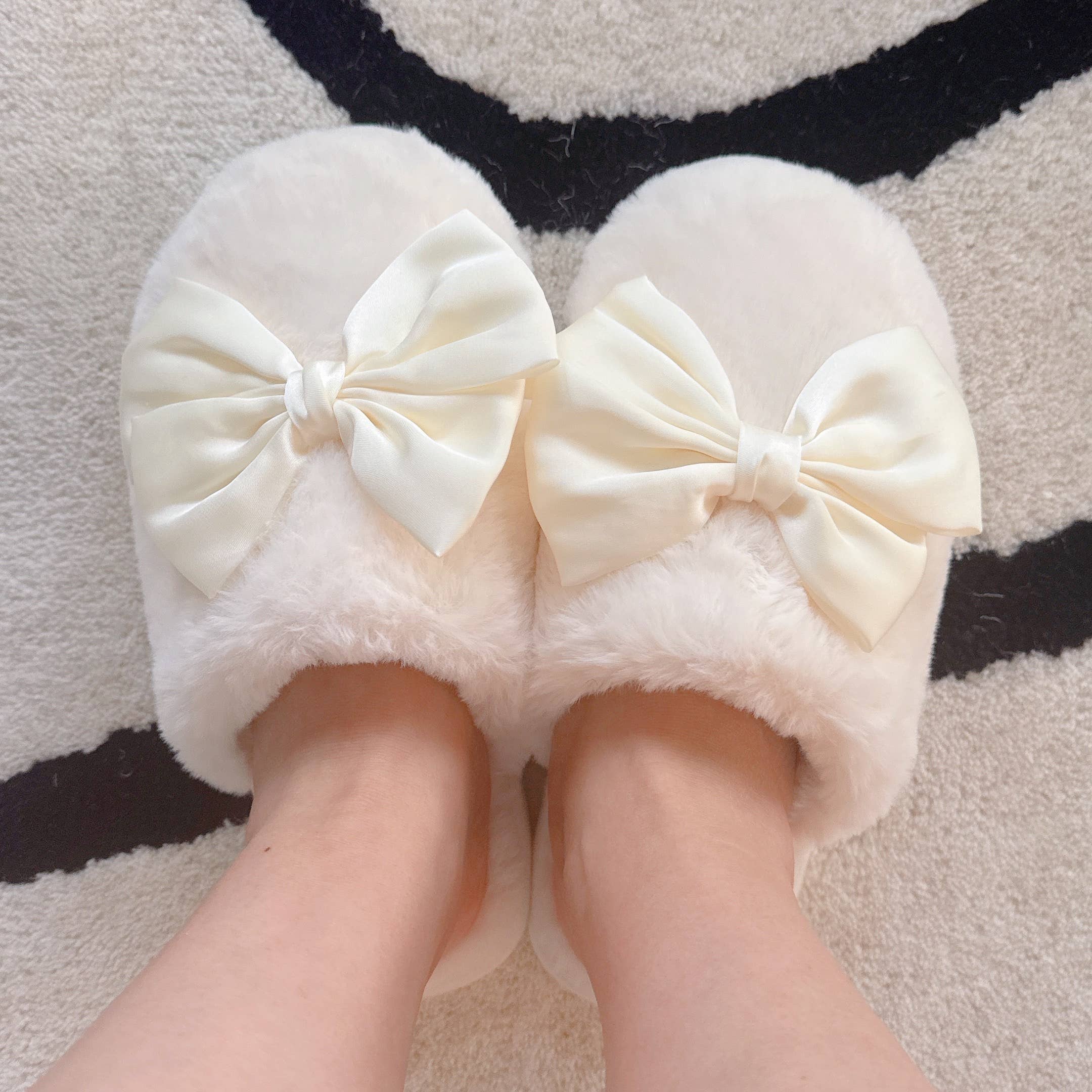 Cream Satin Shine Lounge Slippers
