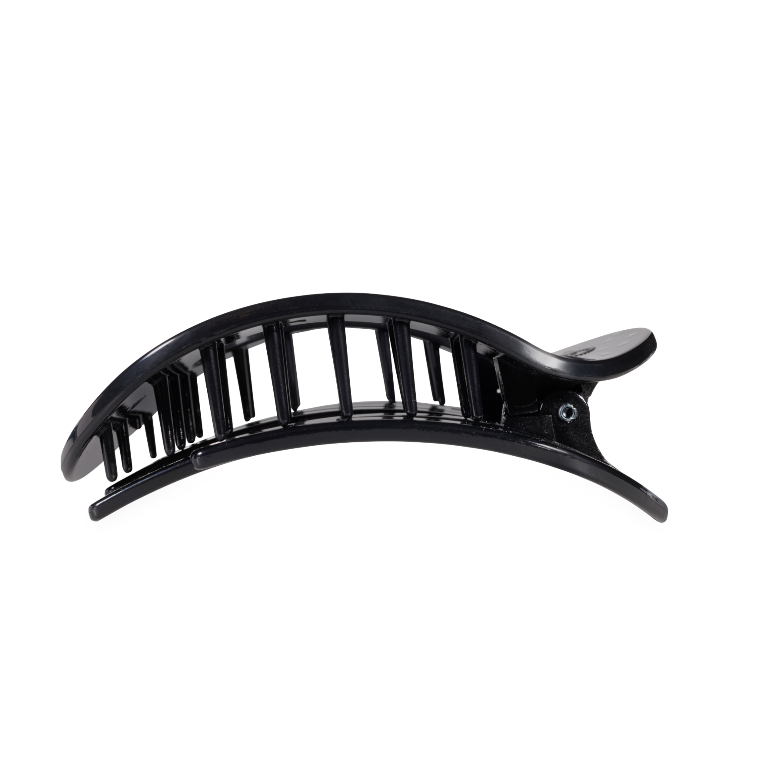 Black Polka Dot Party Large Flat Round Hair Clip