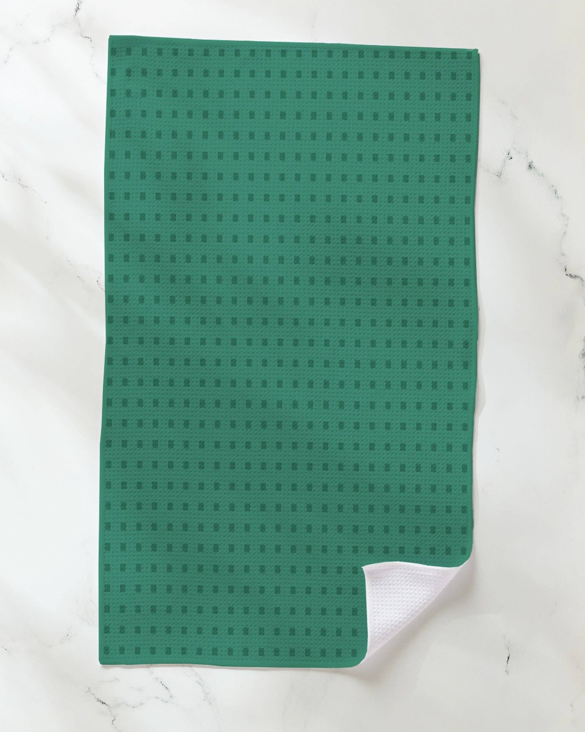 Confetti Tiles Tea Towel: Teal