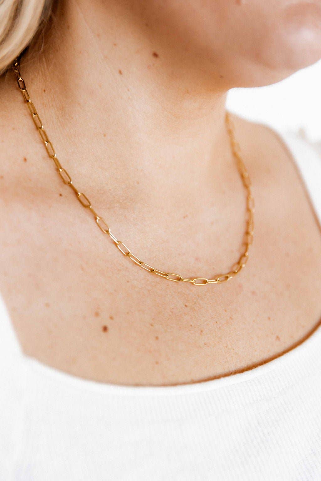 Palmer Paperclip Gold Necklace