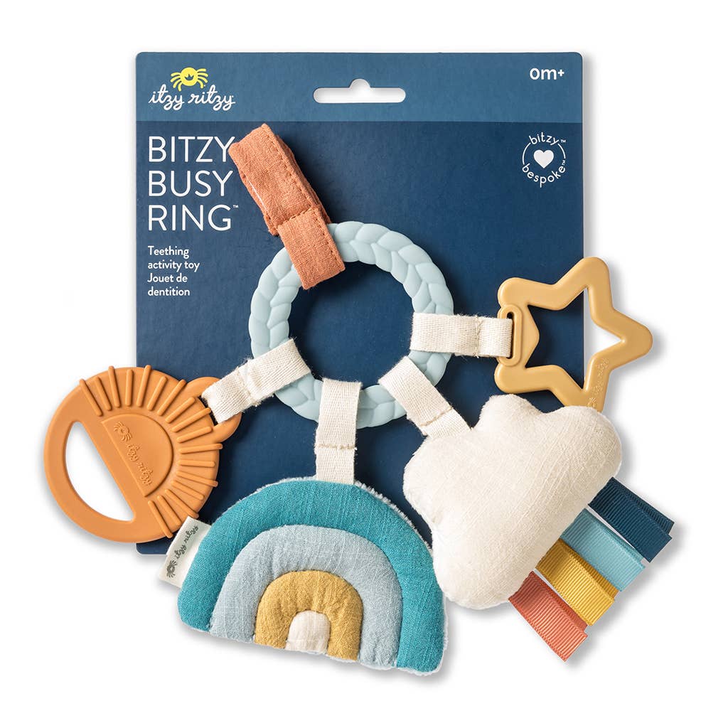 Bitzy Busy Ring™ Teething Activity Toy: High Contrast