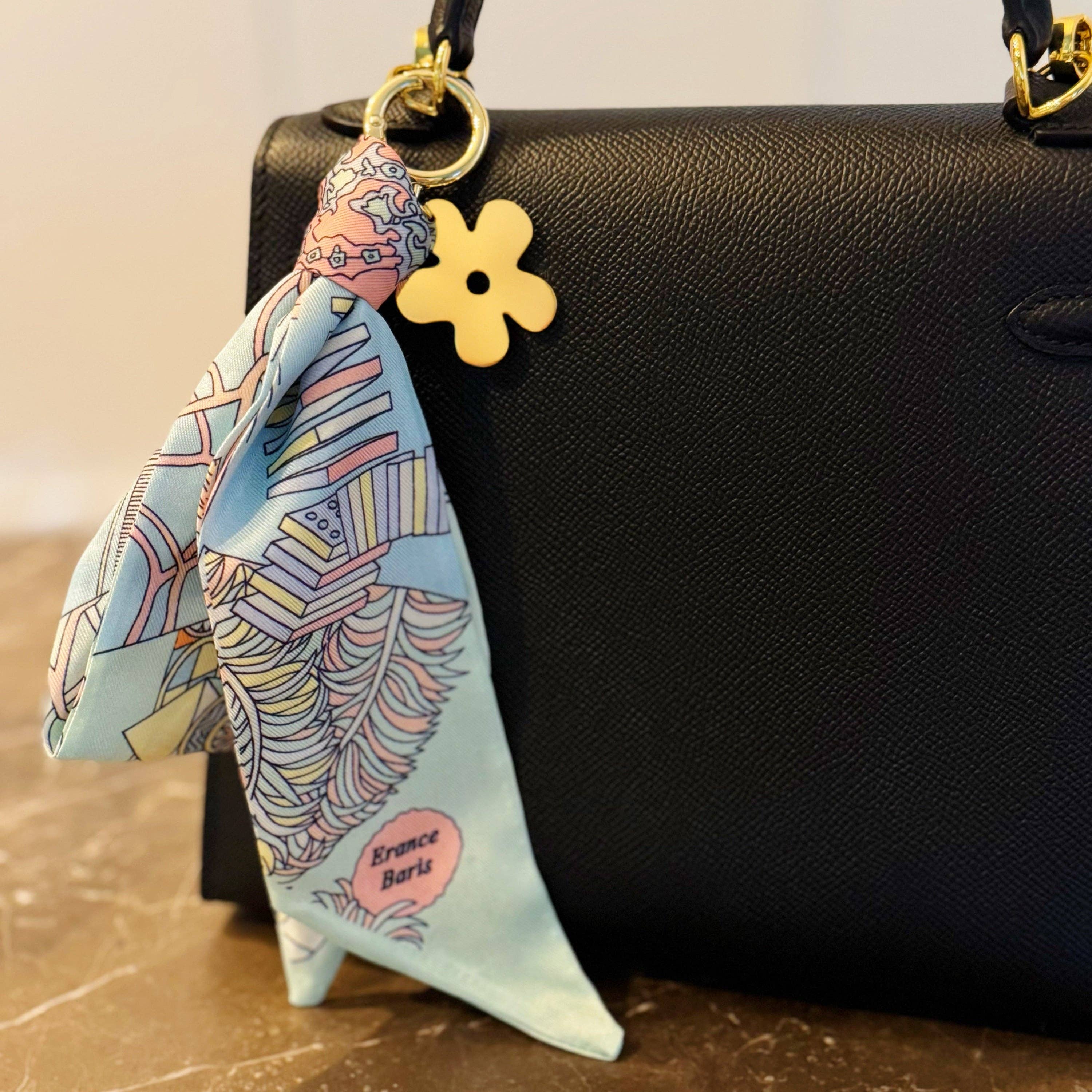 Luxe Mint Daisy Scarf Bag Charm