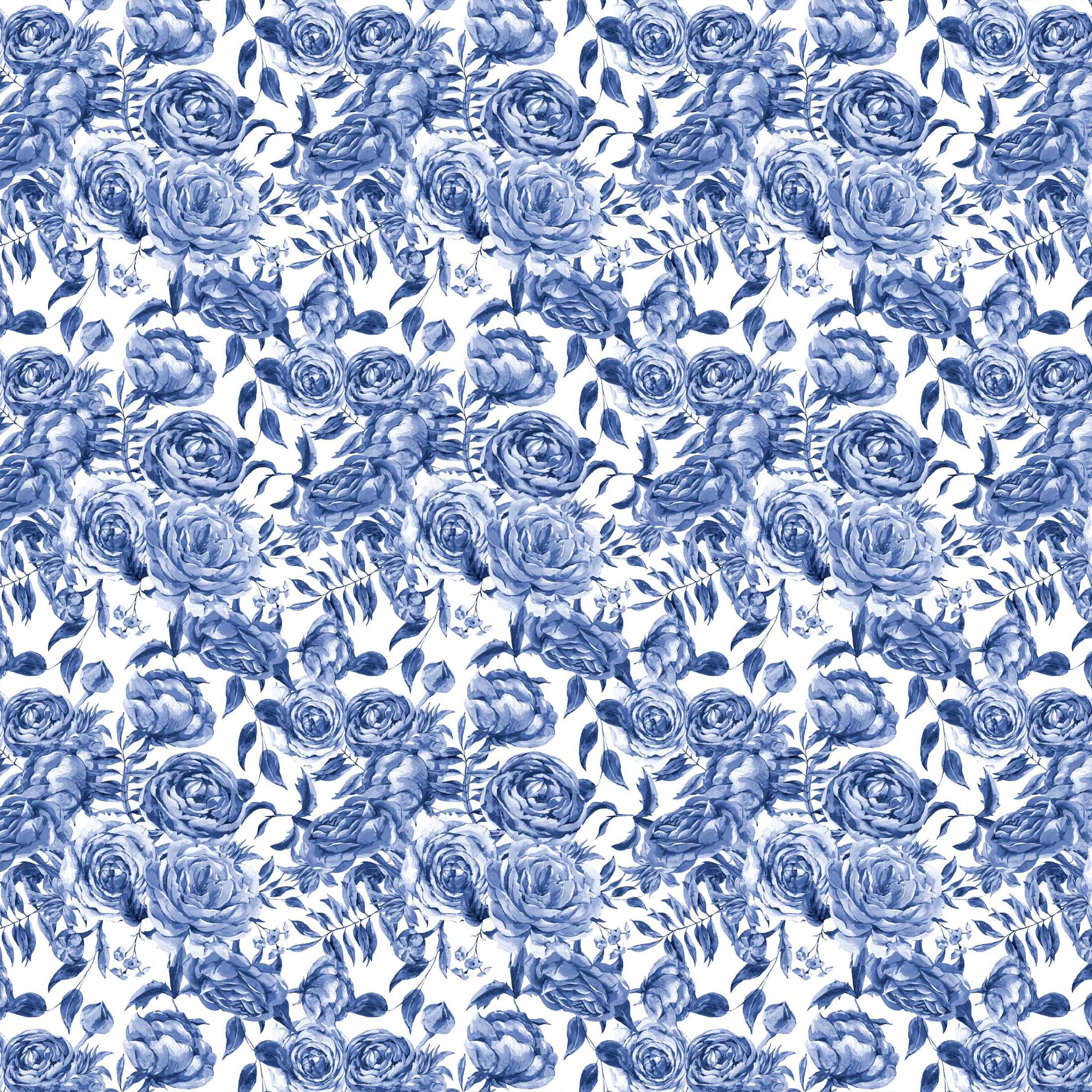 Blue Porcelain Roses Prosecco Bottle Wrap