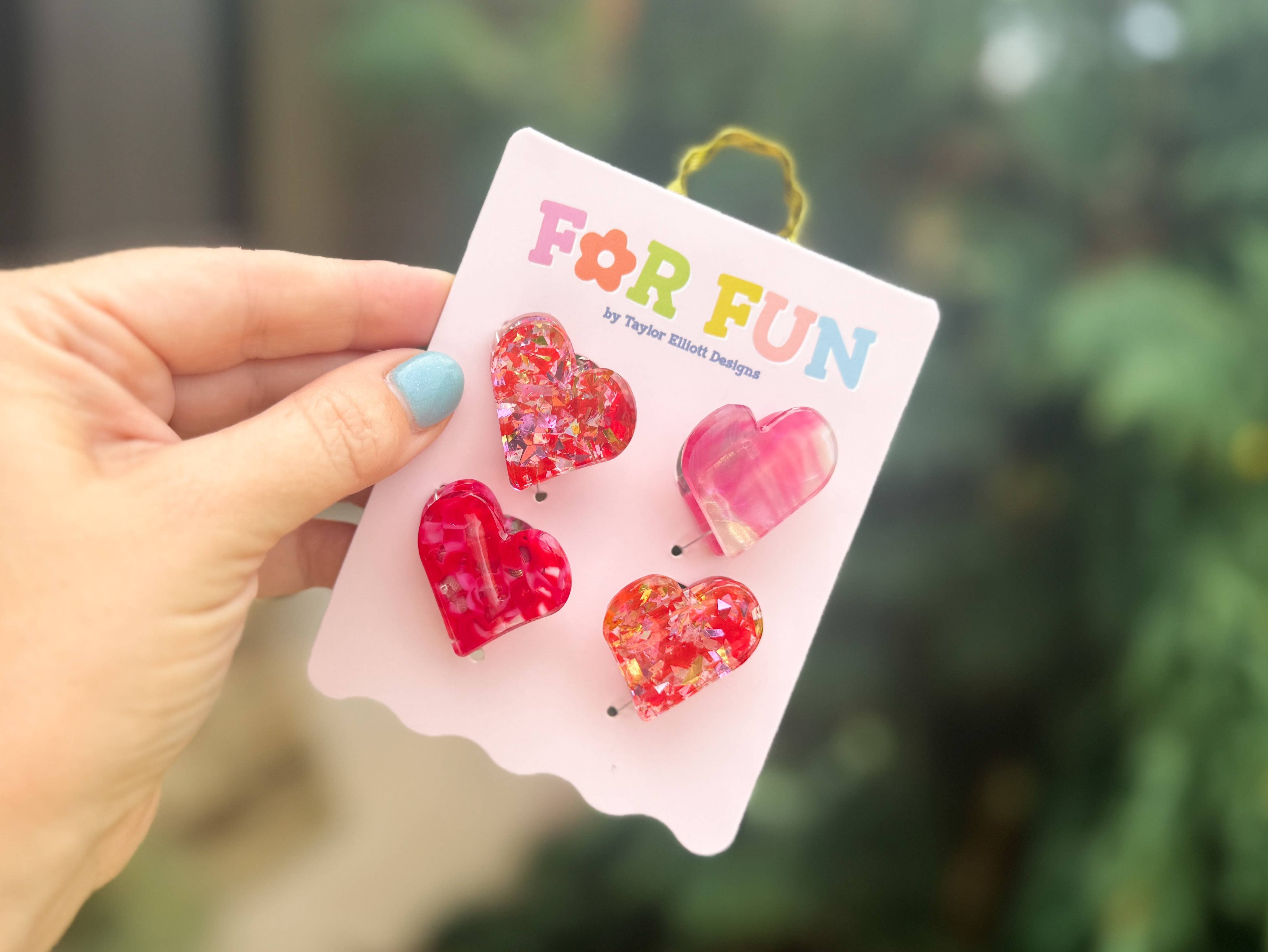 Mini Claw Clip Hearts Set