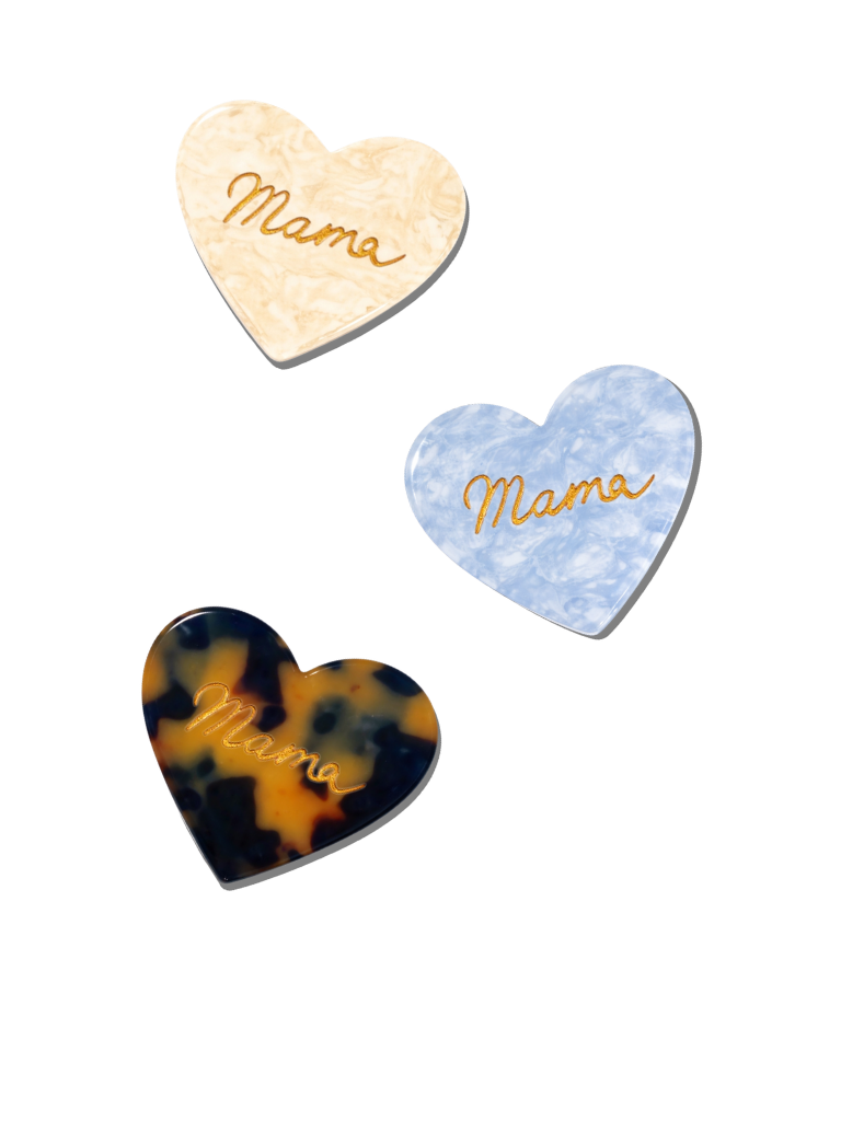 Tortoise 'Mama' Heart Brooch Pin