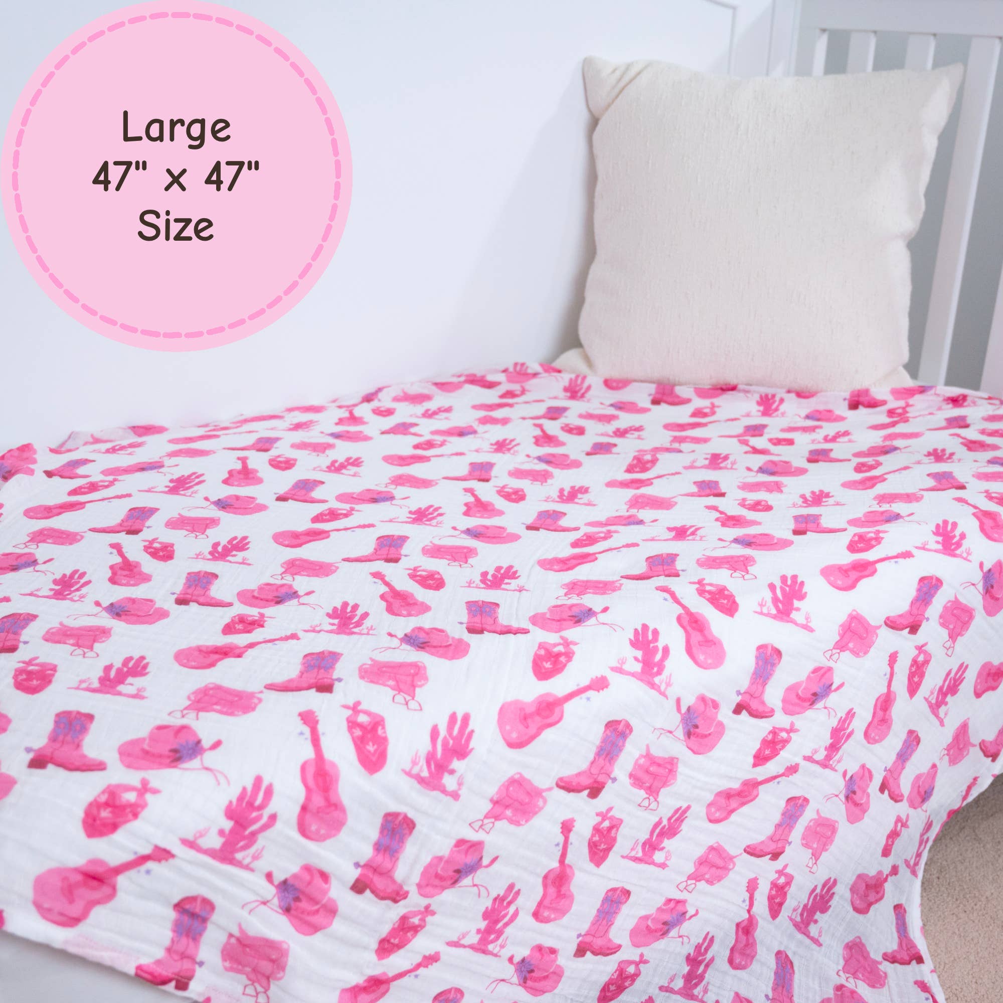 Let's Go Girls Cowgirl Muslin Swaddle
