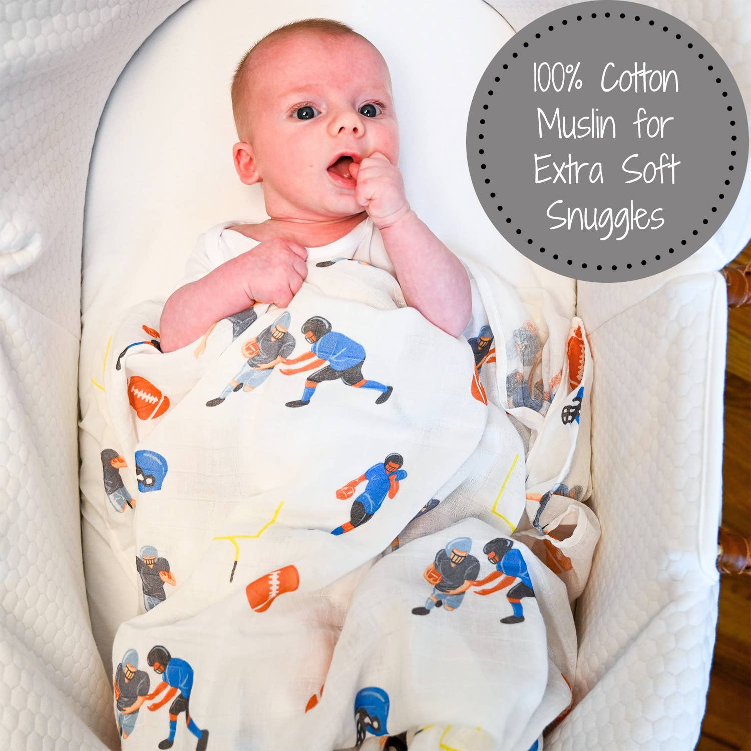 Touchdown Muslin Swaddle Blanket