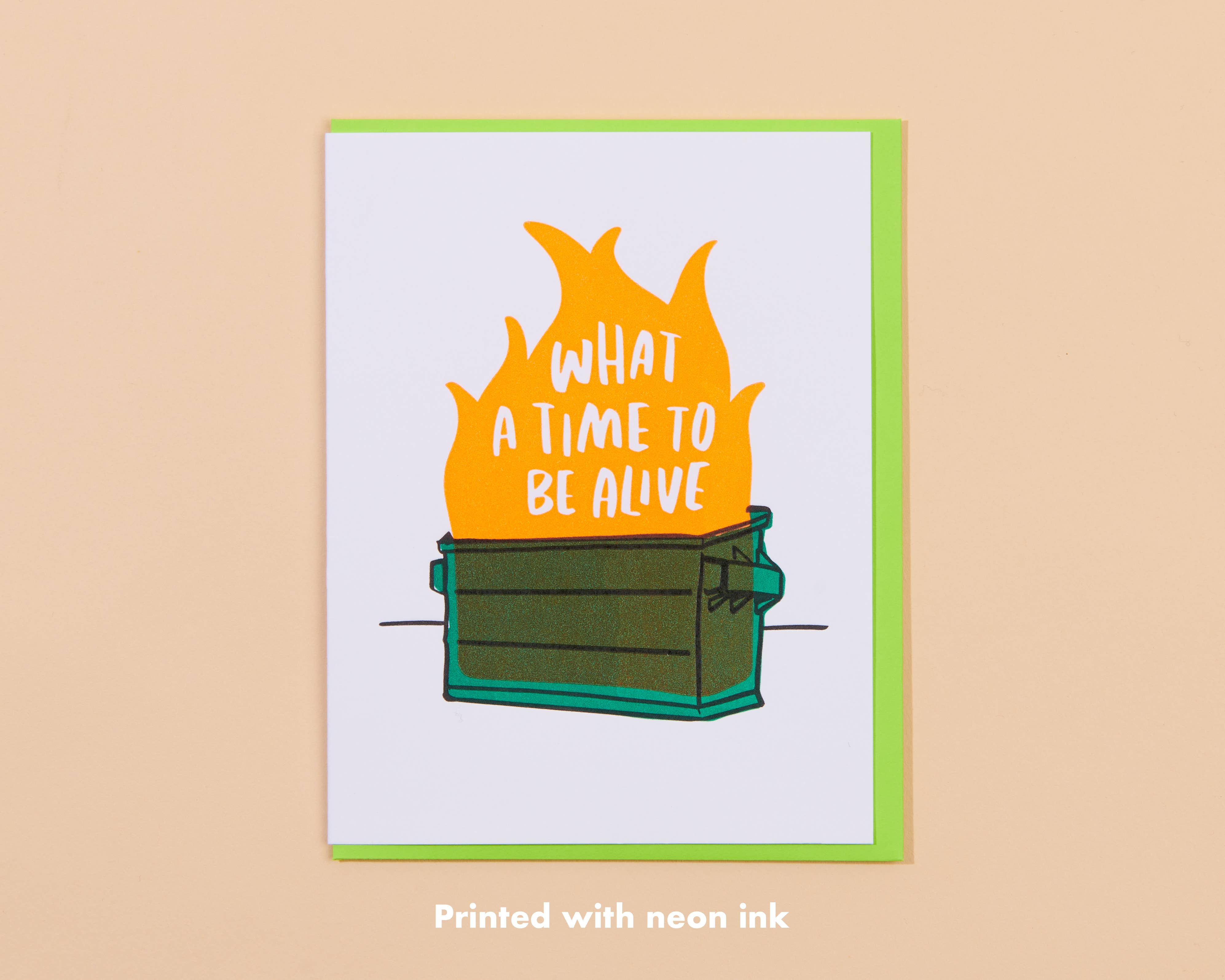 Letterpress Dumpster Fire Greeting Card