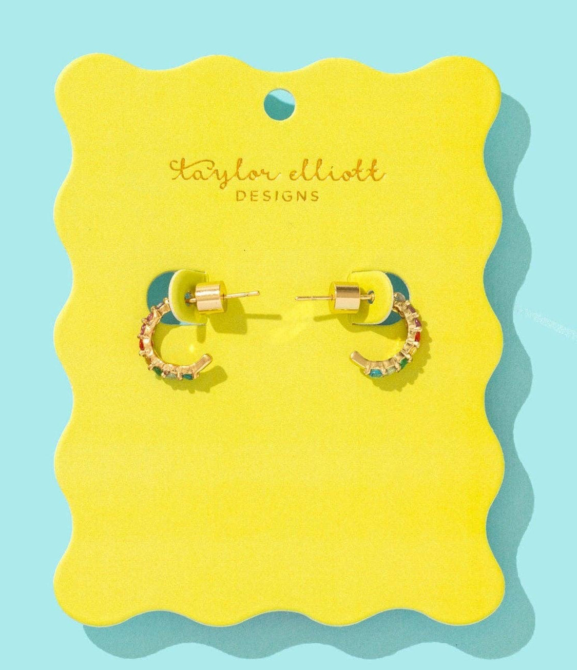 Hallie Colorful Gems Huggie Earrings