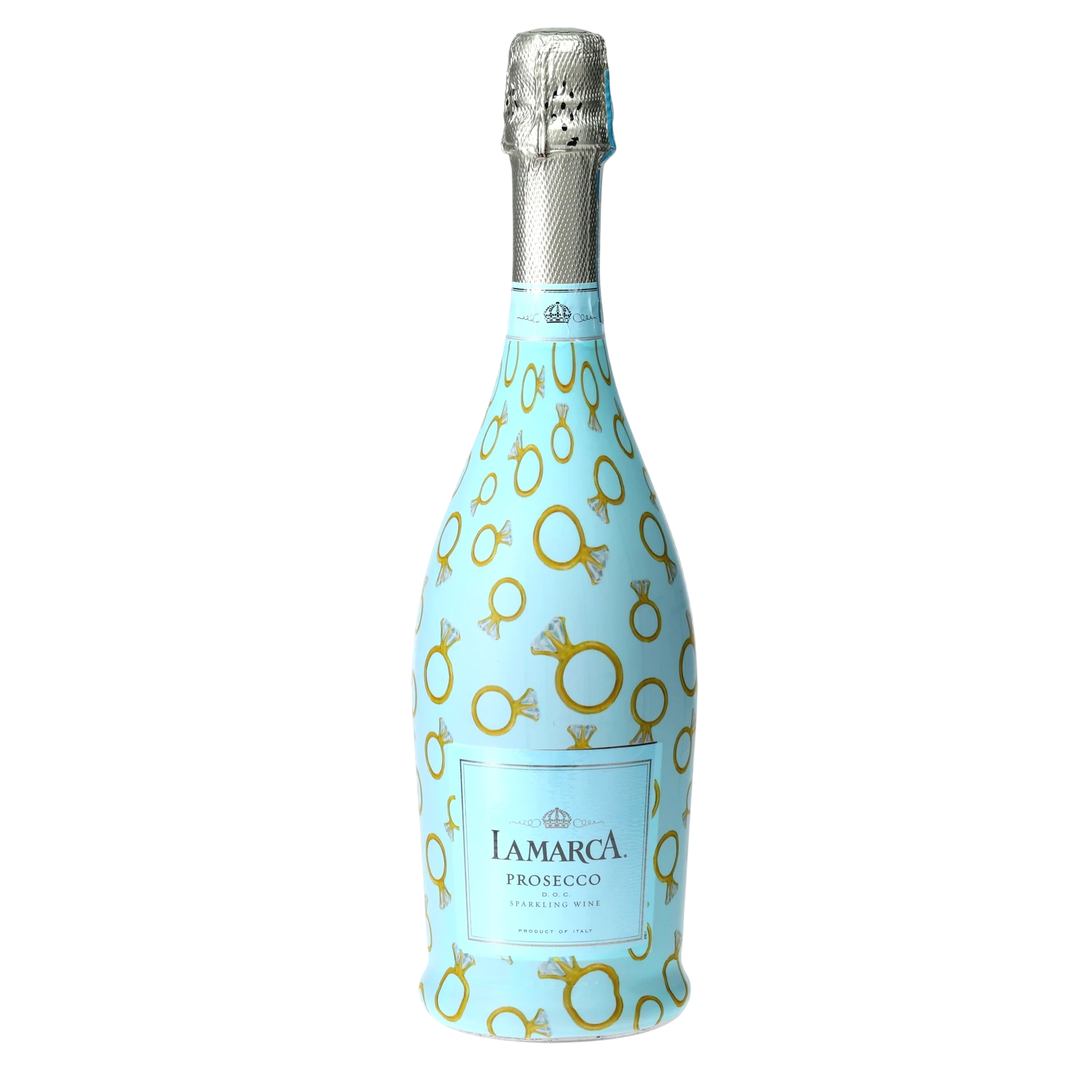 Blue Engagement Ring Prosecco Bottle Wrap