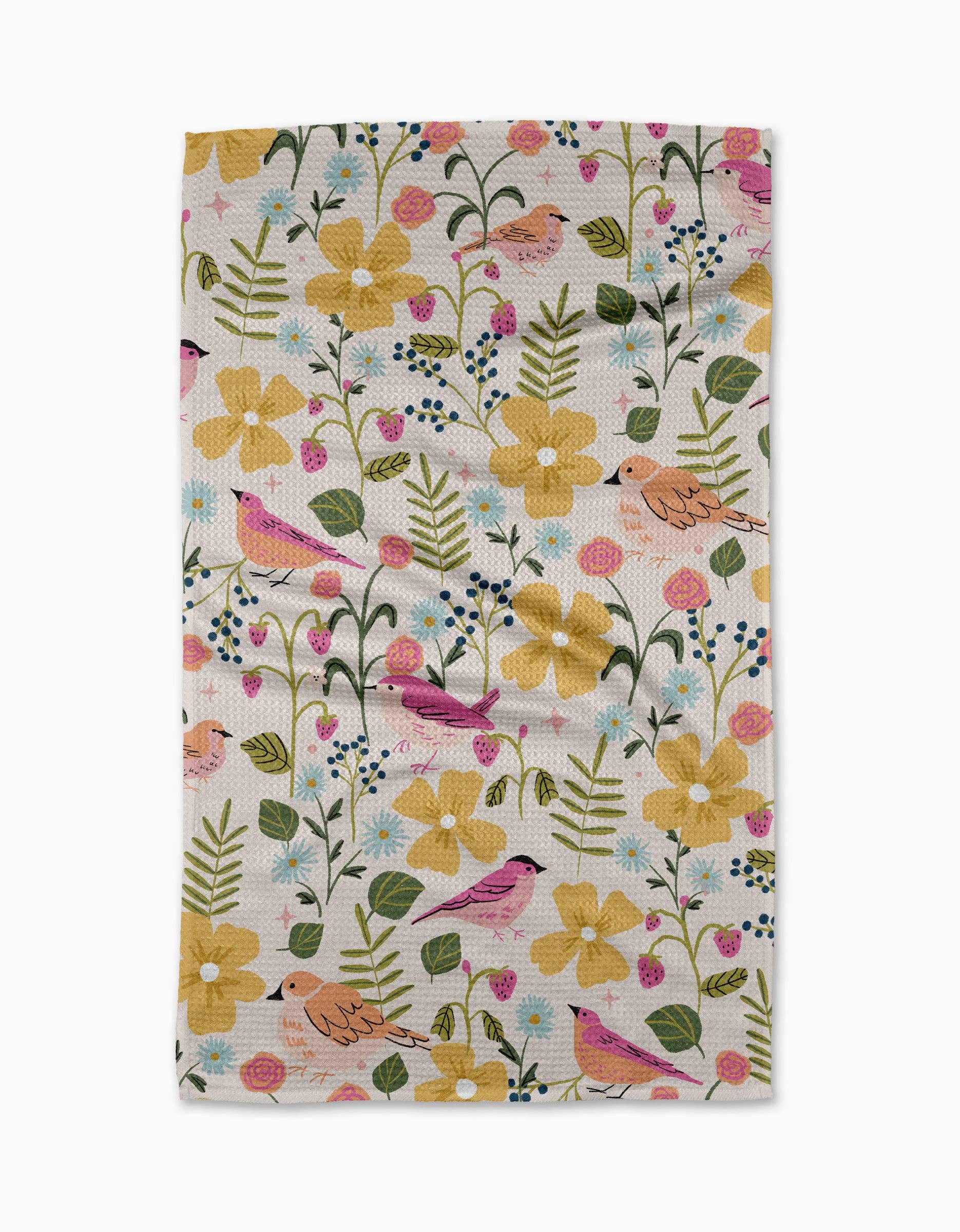 Summer Songbirds Tea Towel
