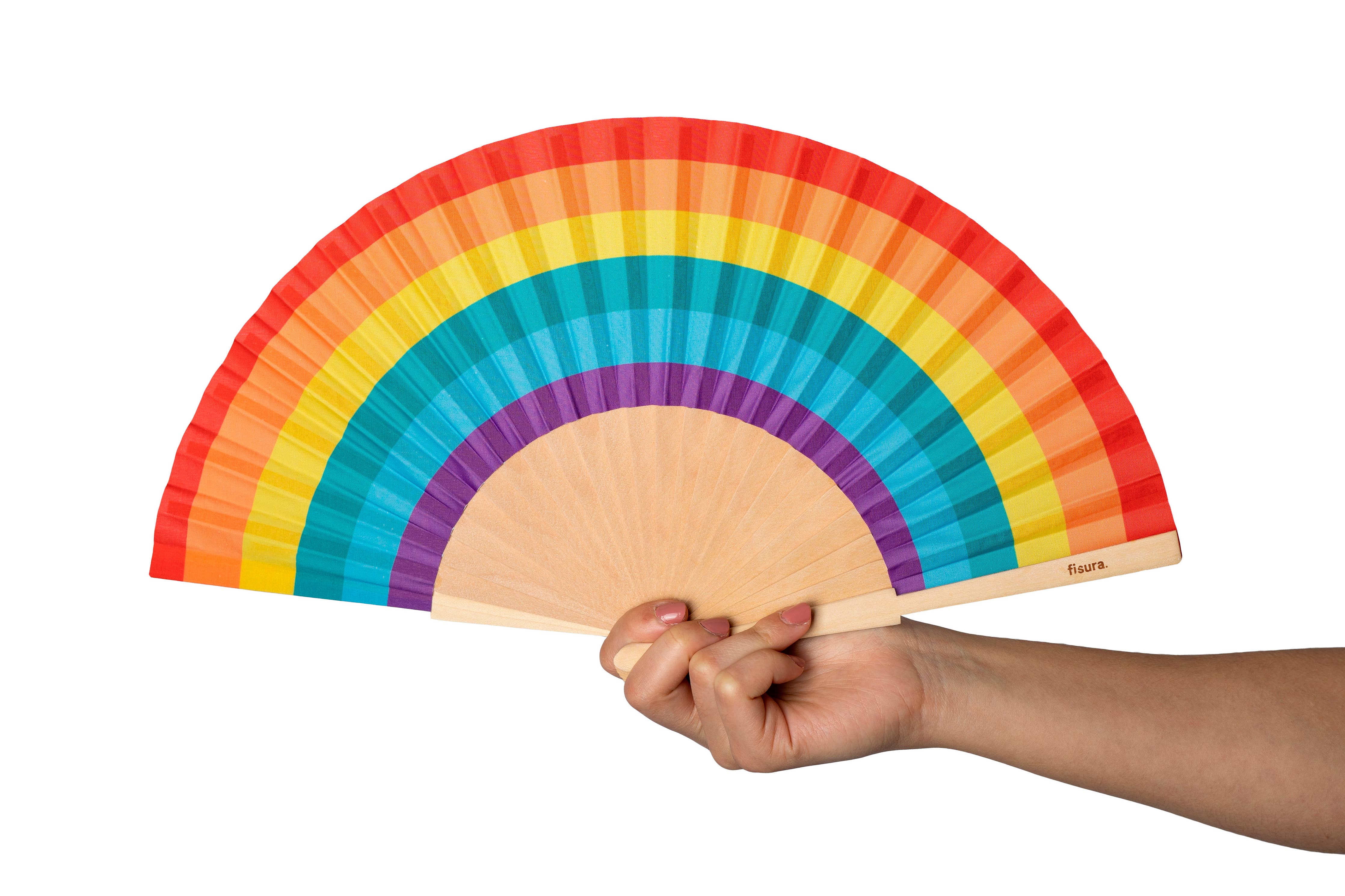 Rainbow Hand Fan