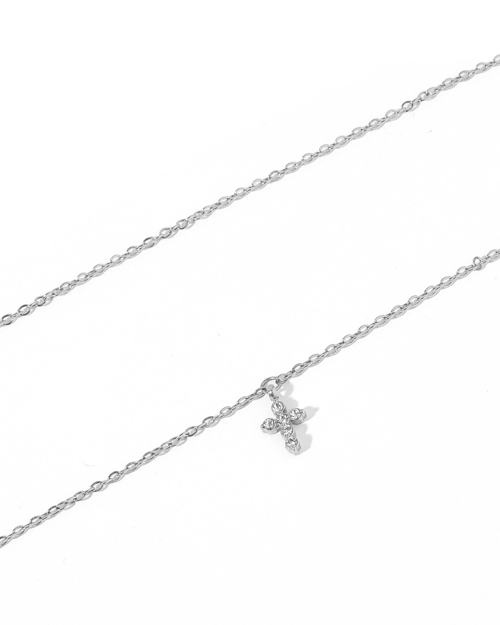 Carly Cross Silver Necklace