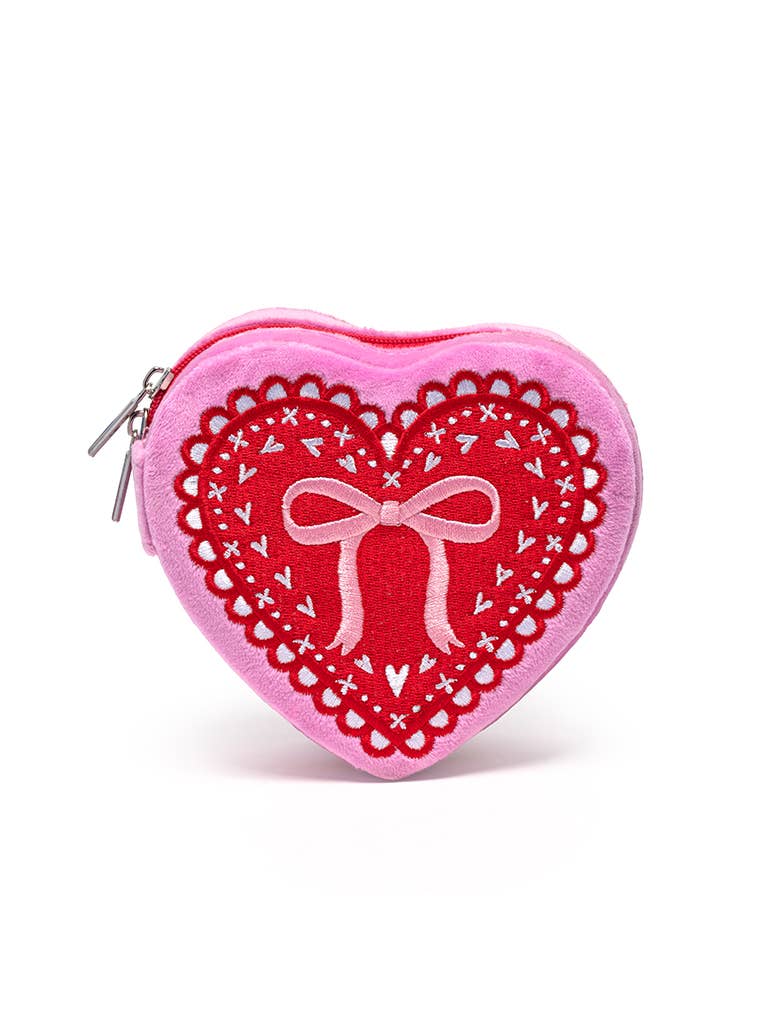 Heart Shaped Velvet Jewelry Case