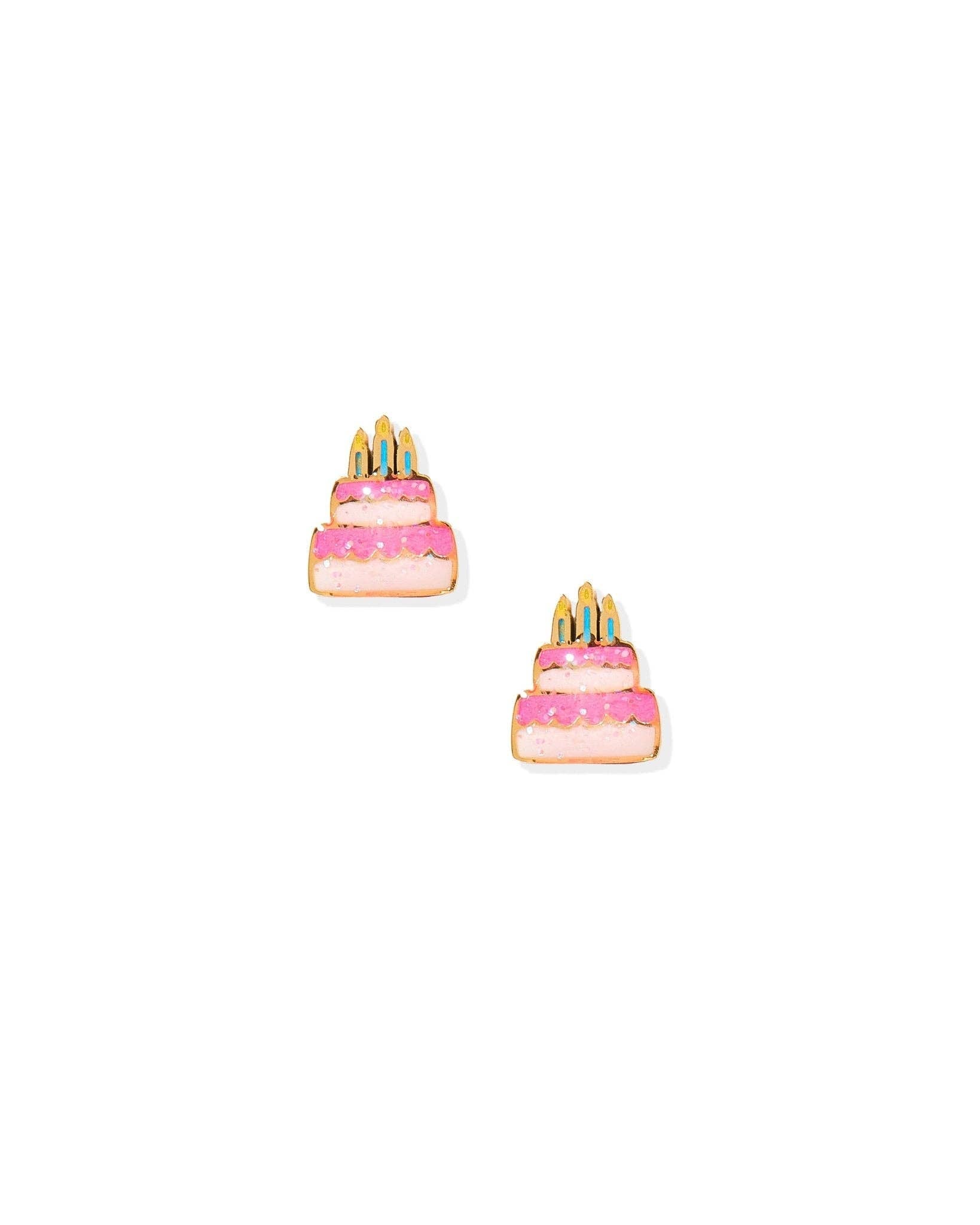 Birthday Cake Screwback Stud Earrings