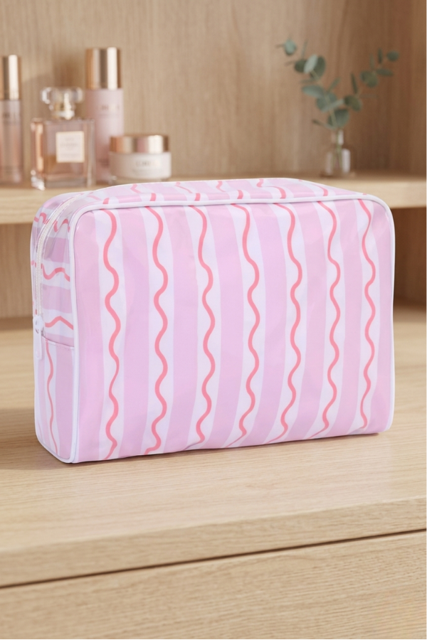 Margot Pink & Orange Wipeable Cosmetic Bag